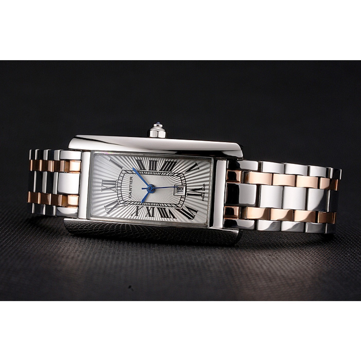 MiroTime Cartier Tank Americaine 21mm White Dial Stainless Steel Case Two Tone Bracelet