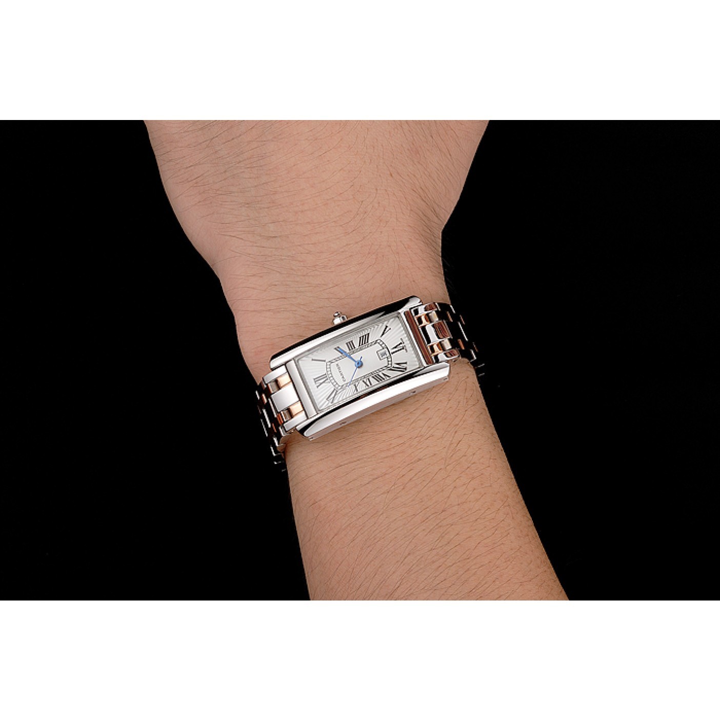 MiroTime Cartier Tank Americaine 21mm White Dial Stainless Steel Case Two Tone Bracelet
