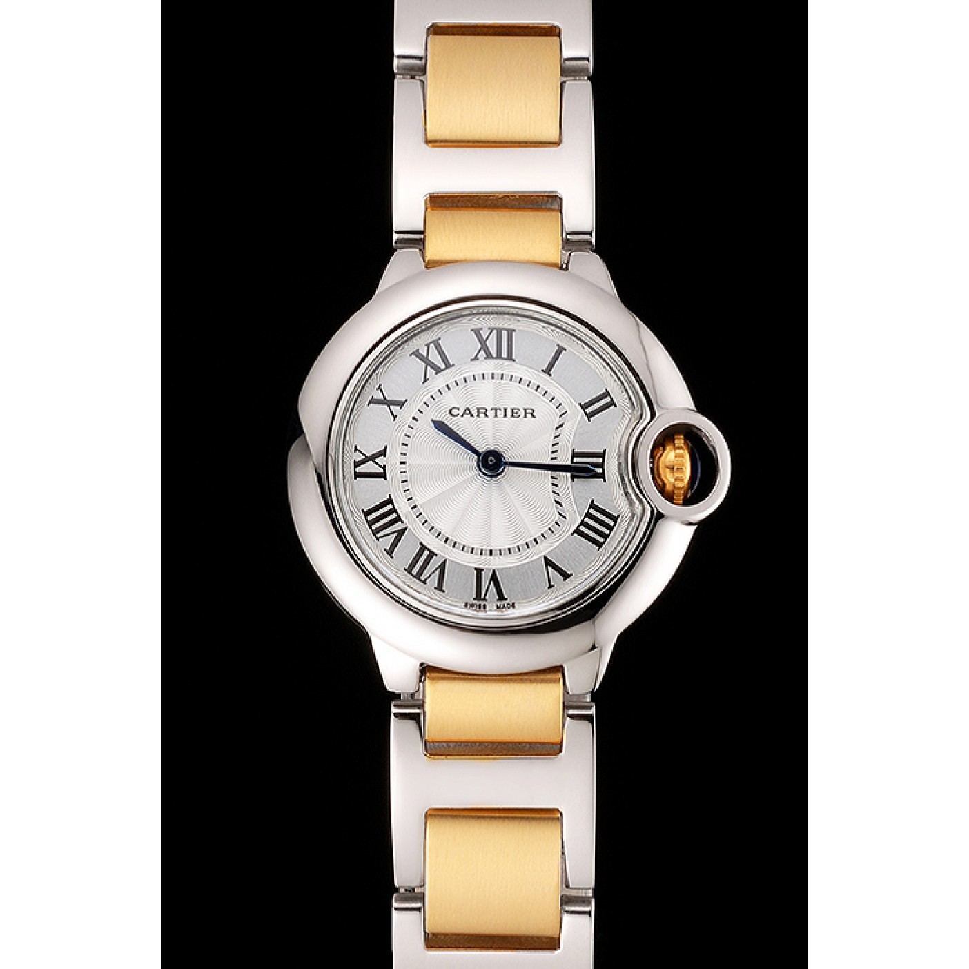 MiroTime Cartier Ballon Bleu 30mm White Dial Stainless Steel Case Two Tone Bracelet