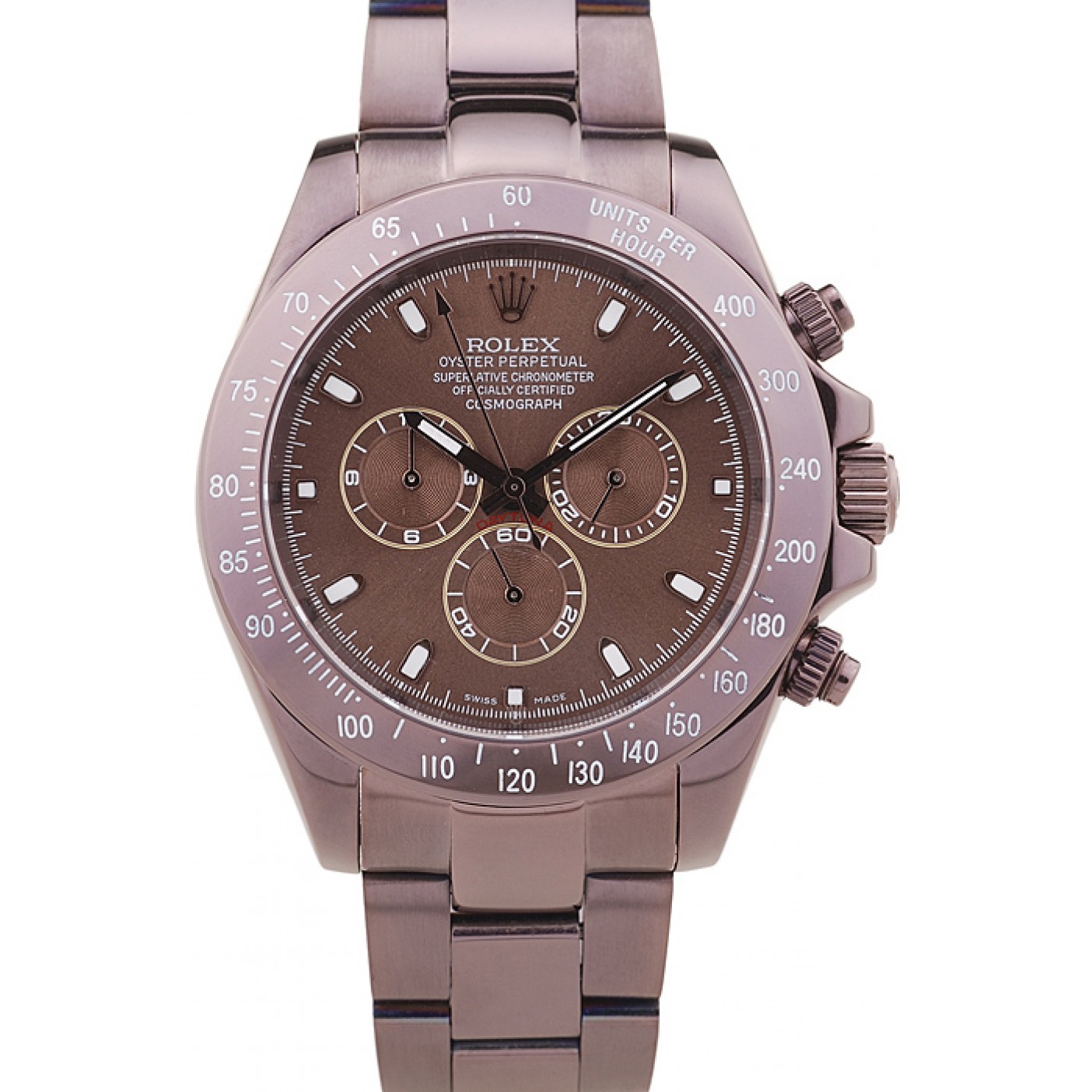 MiroTime Rolex Daytona Copper Stainless Steel Bezel Brown Dial 7477