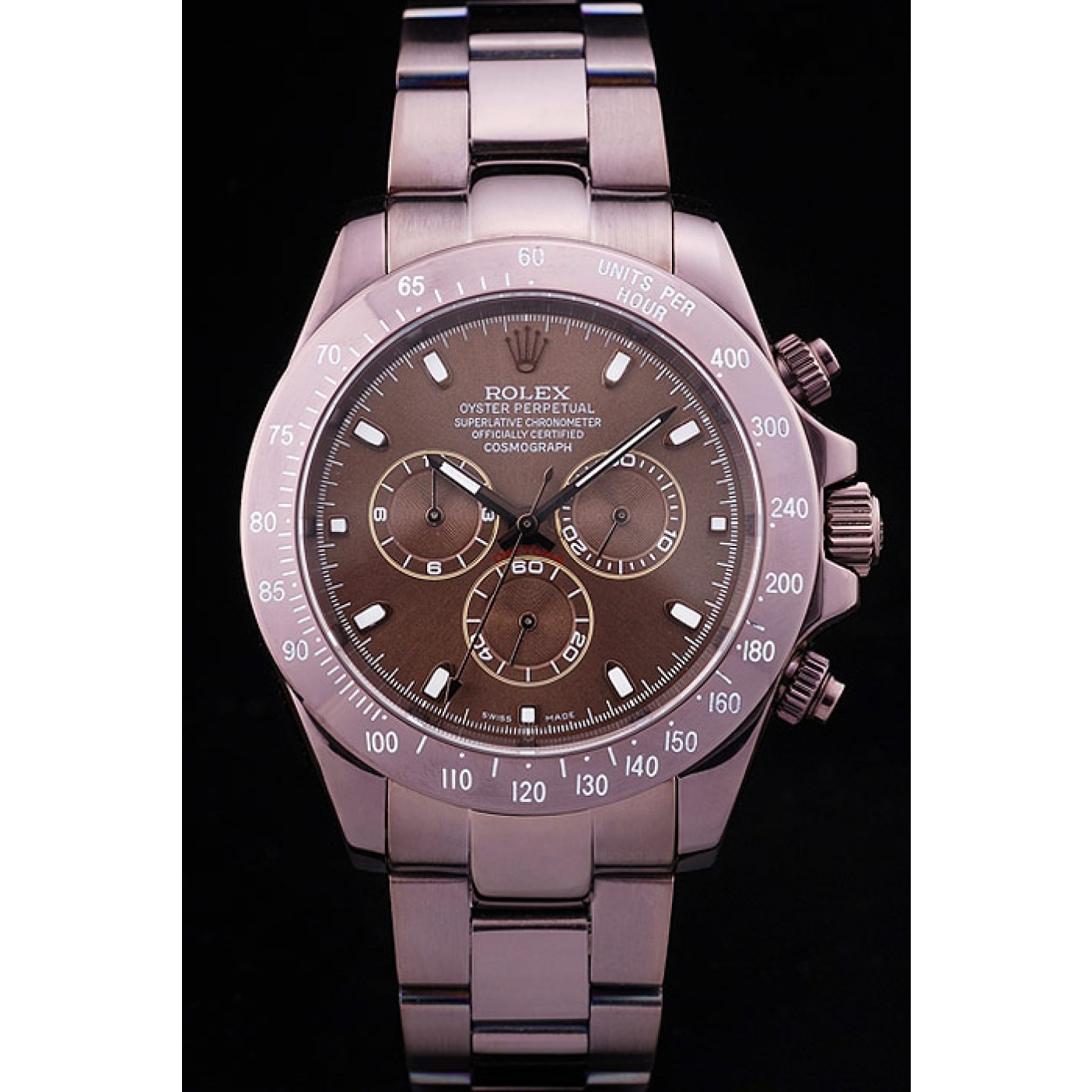 MiroTime Rolex Daytona Copper Stainless Steel Bezel Brown Dial 7477