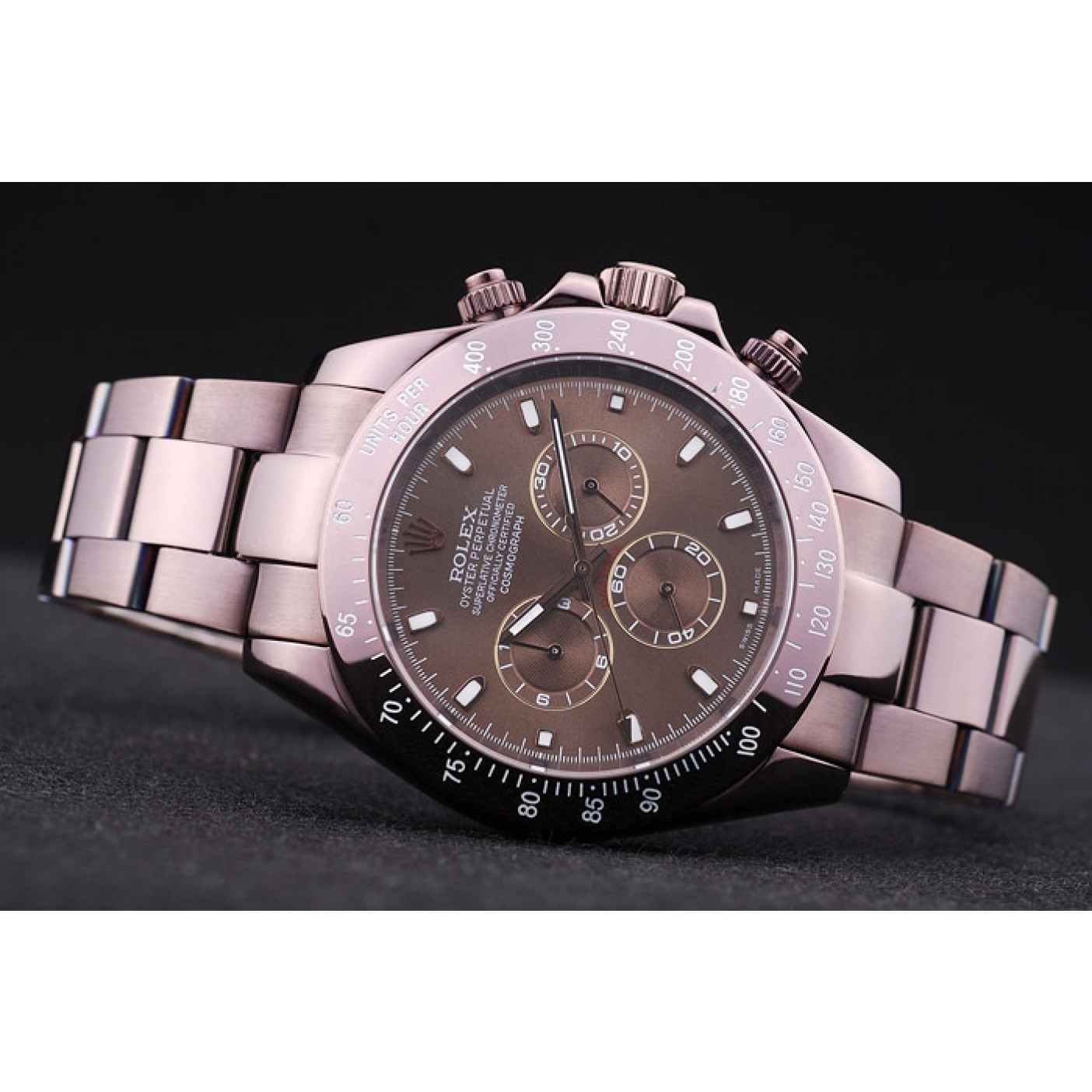 MiroTime Rolex Daytona Copper Stainless Steel Bezel Brown Dial 7477