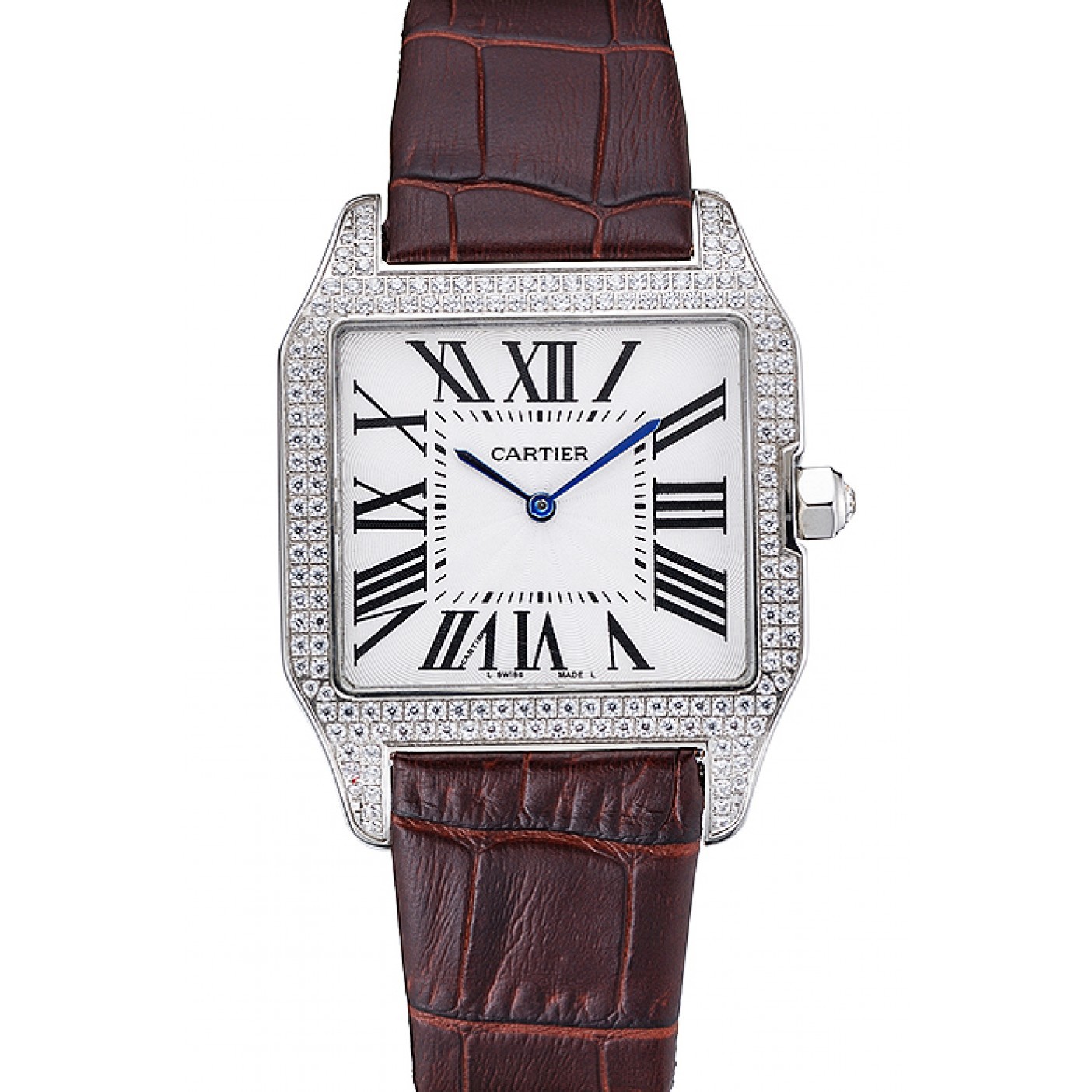 MiroTime Cartier Santos 100 Diamond Silver Bezel 621926