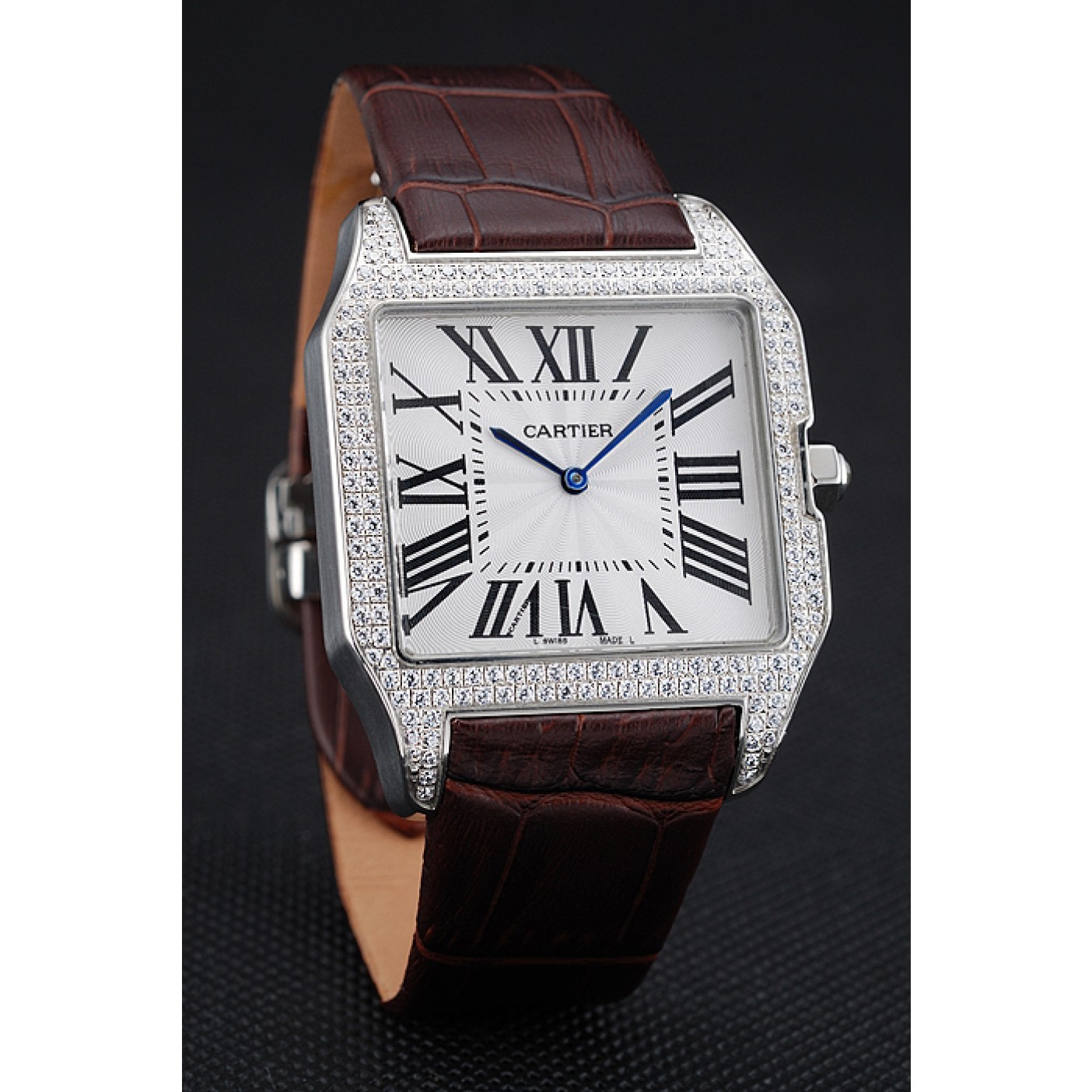 MiroTime Cartier Santos 100 Diamond Silver Bezel 621926