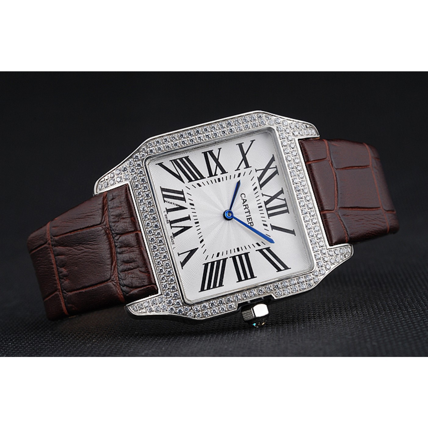 MiroTime Cartier Santos 100 Diamond Silver Bezel 621926