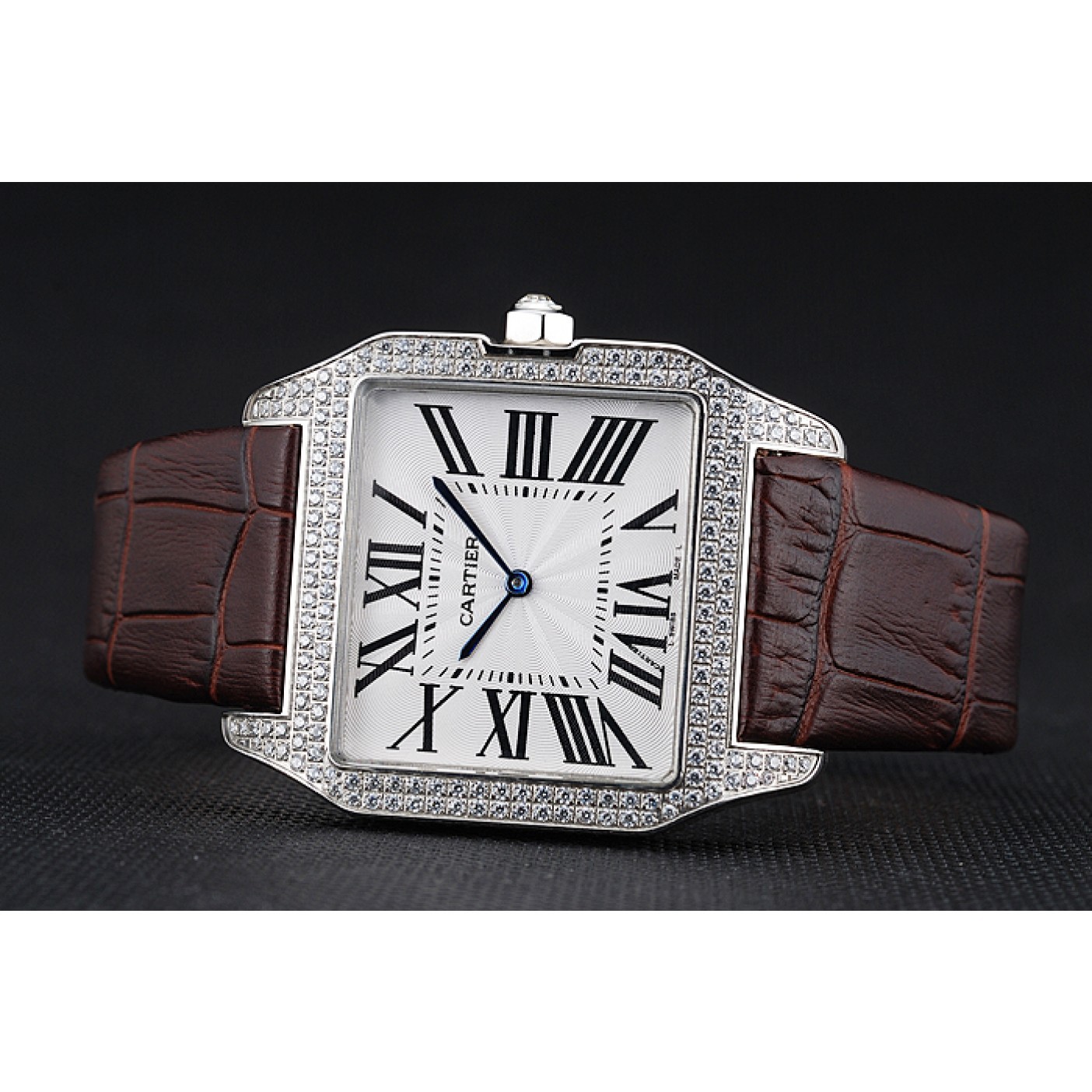 MiroTime Cartier Santos 100 Diamond Silver Bezel 621926