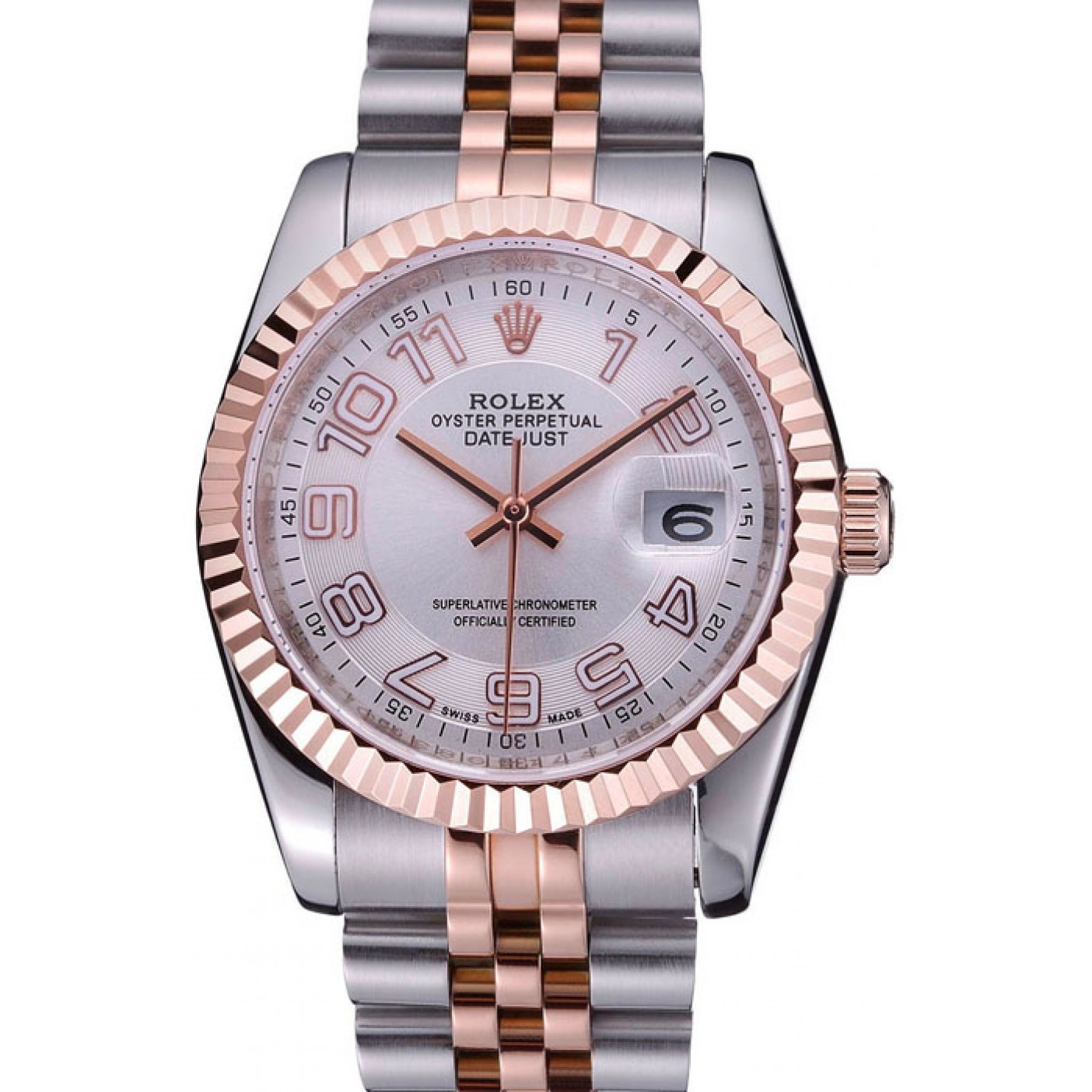 MiroTime Rolex DateJust White Dial Stainless Steel and Gold Bracelet 622544