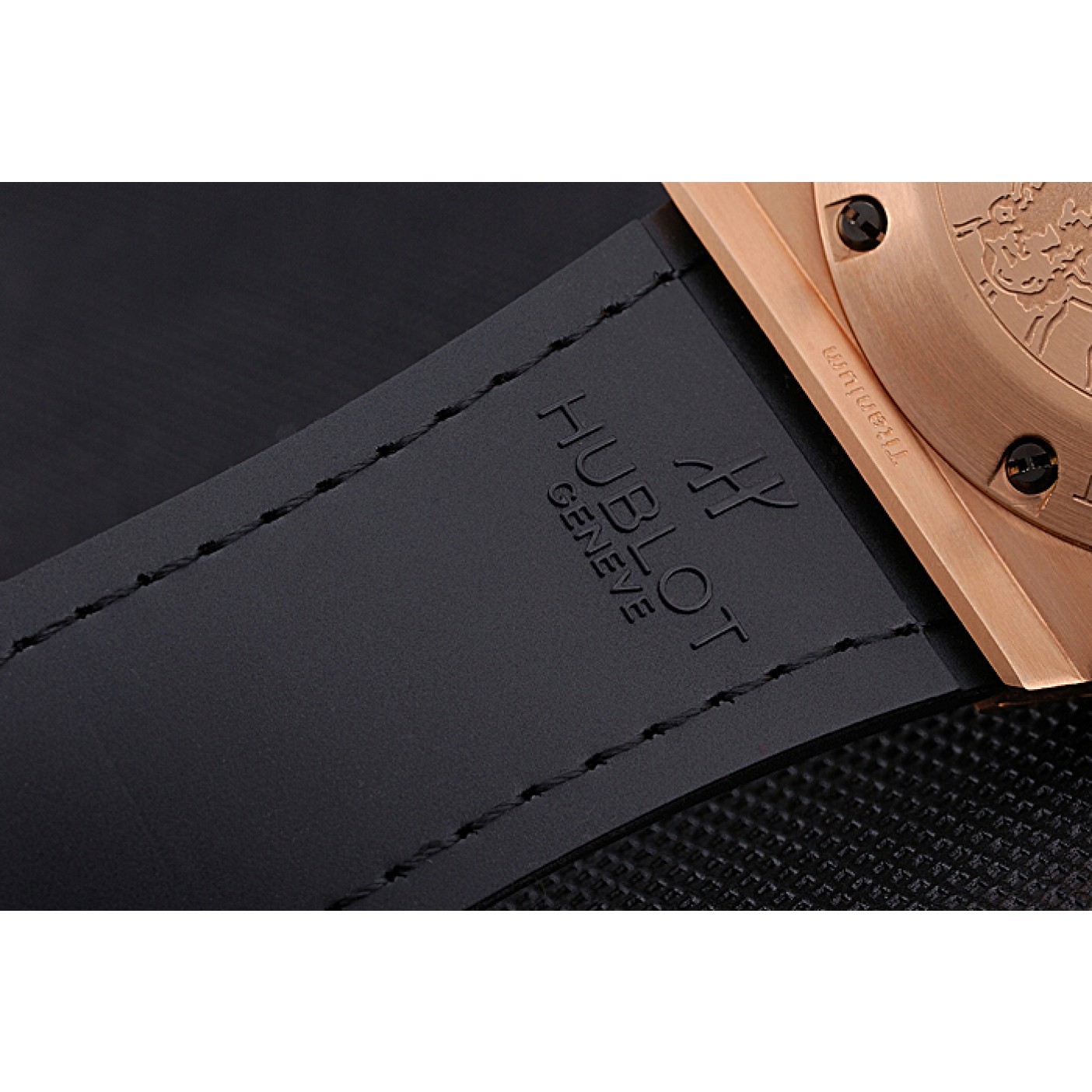 MiroTime Swiss Hublot Big Bang Limited Edition Black And Red Dial Gold Case Black Leather Strap 62289