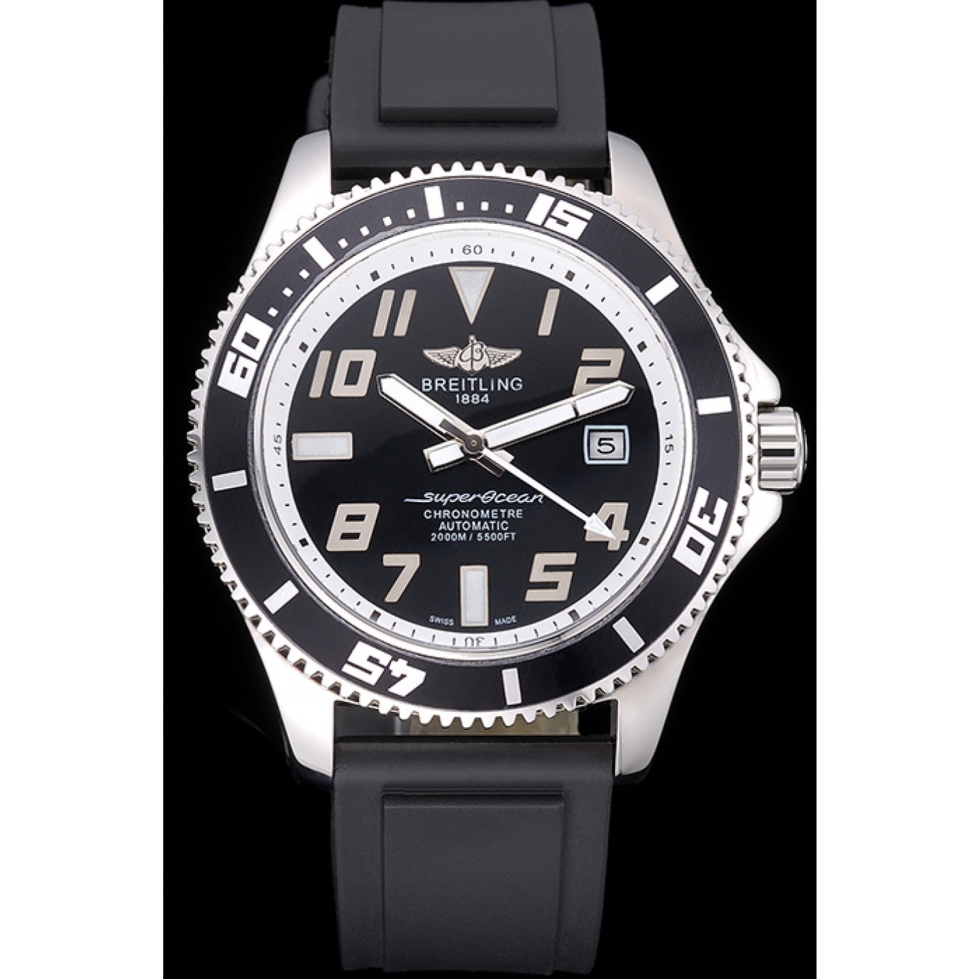 MiroTime Breitling Superocean 42 Abyss White Accents Rubber Bracelet 622507