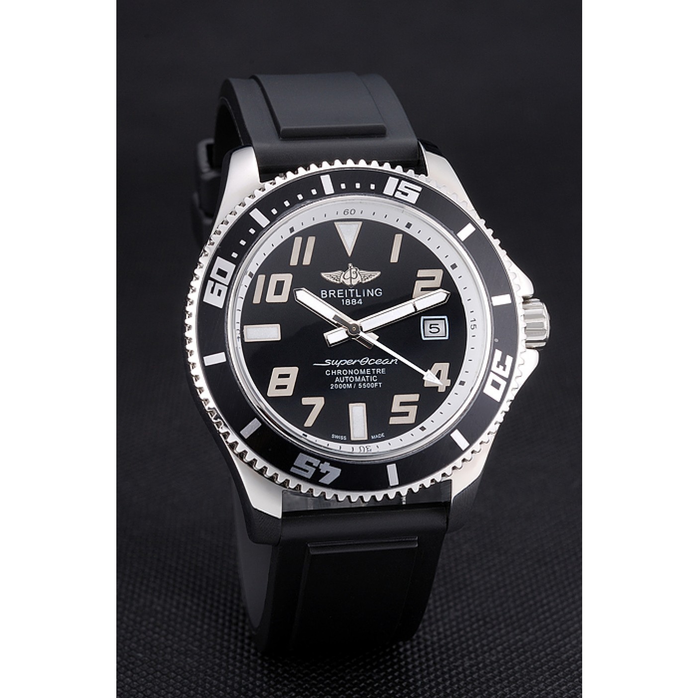 MiroTime Breitling Superocean 42 Abyss White Accents Rubber Bracelet 622507