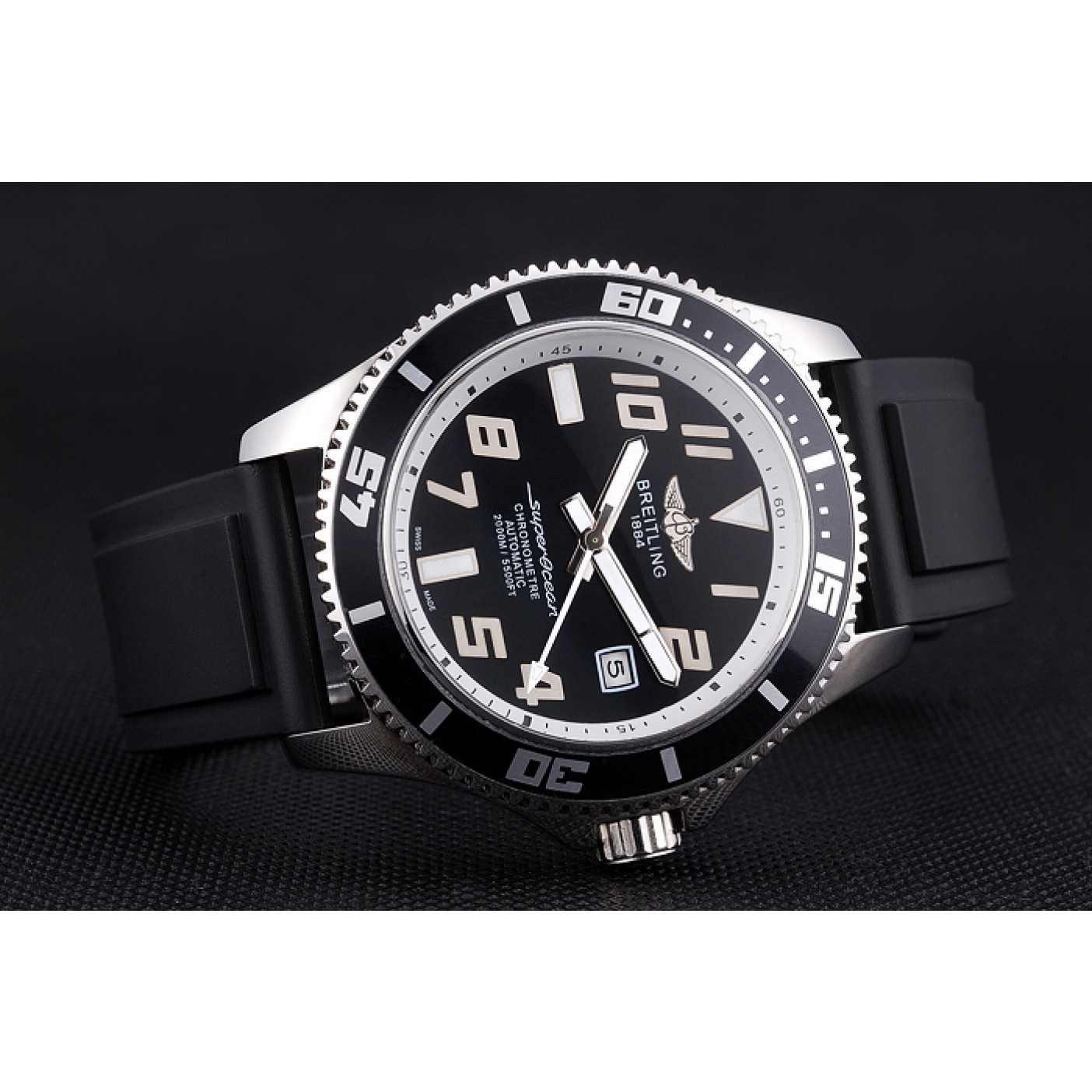 MiroTime Breitling Superocean 42 Abyss White Accents Rubber Bracelet 622507