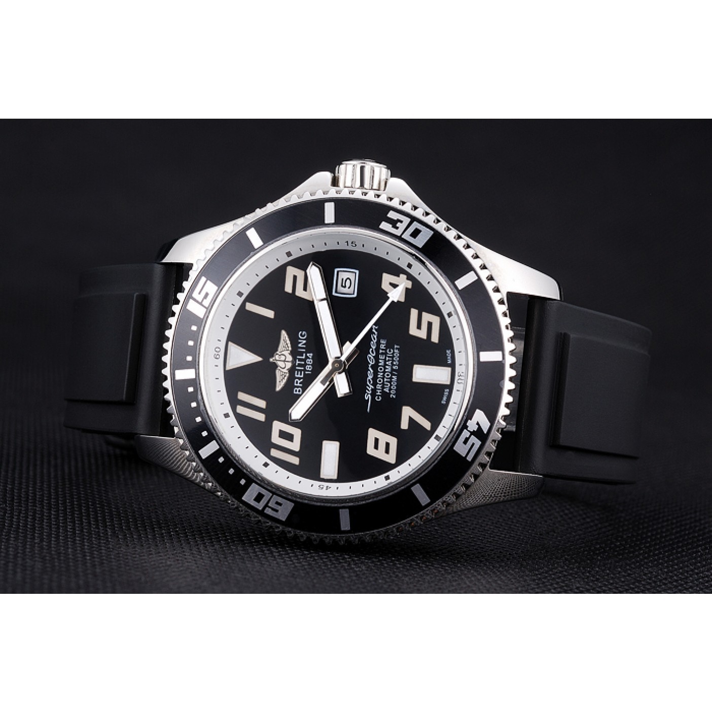MiroTime Breitling Superocean 42 Abyss White Accents Rubber Bracelet 622507