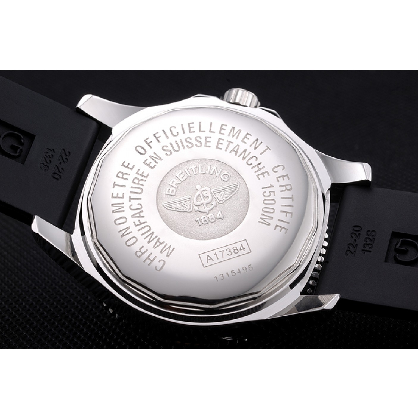 MiroTime Breitling Superocean 42 Abyss White Accents Rubber Bracelet 622507