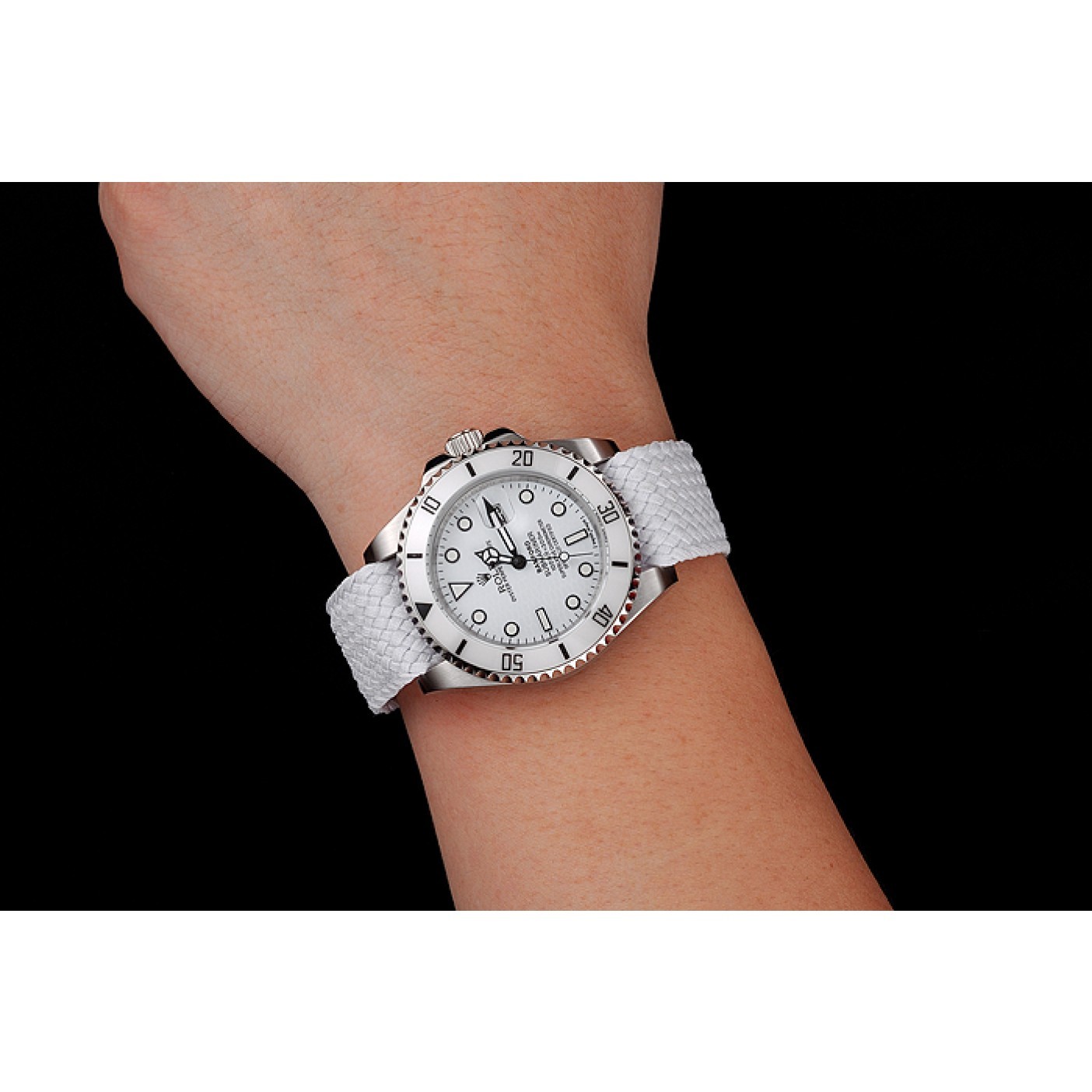 MiroTime Rolex Submariner Bamford White Dial White Fabric Bracelet 1453867