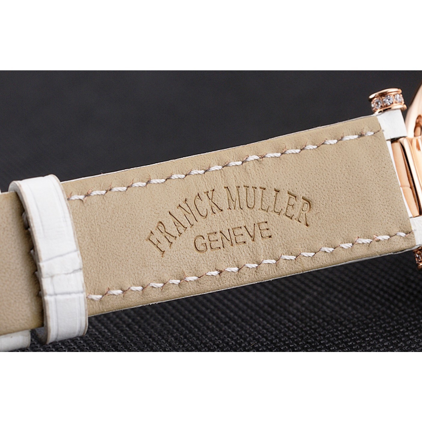 MiroTime Franck Muller Double Mistery 4 Saisons White Dial Rose Gold Case White Leather Strap