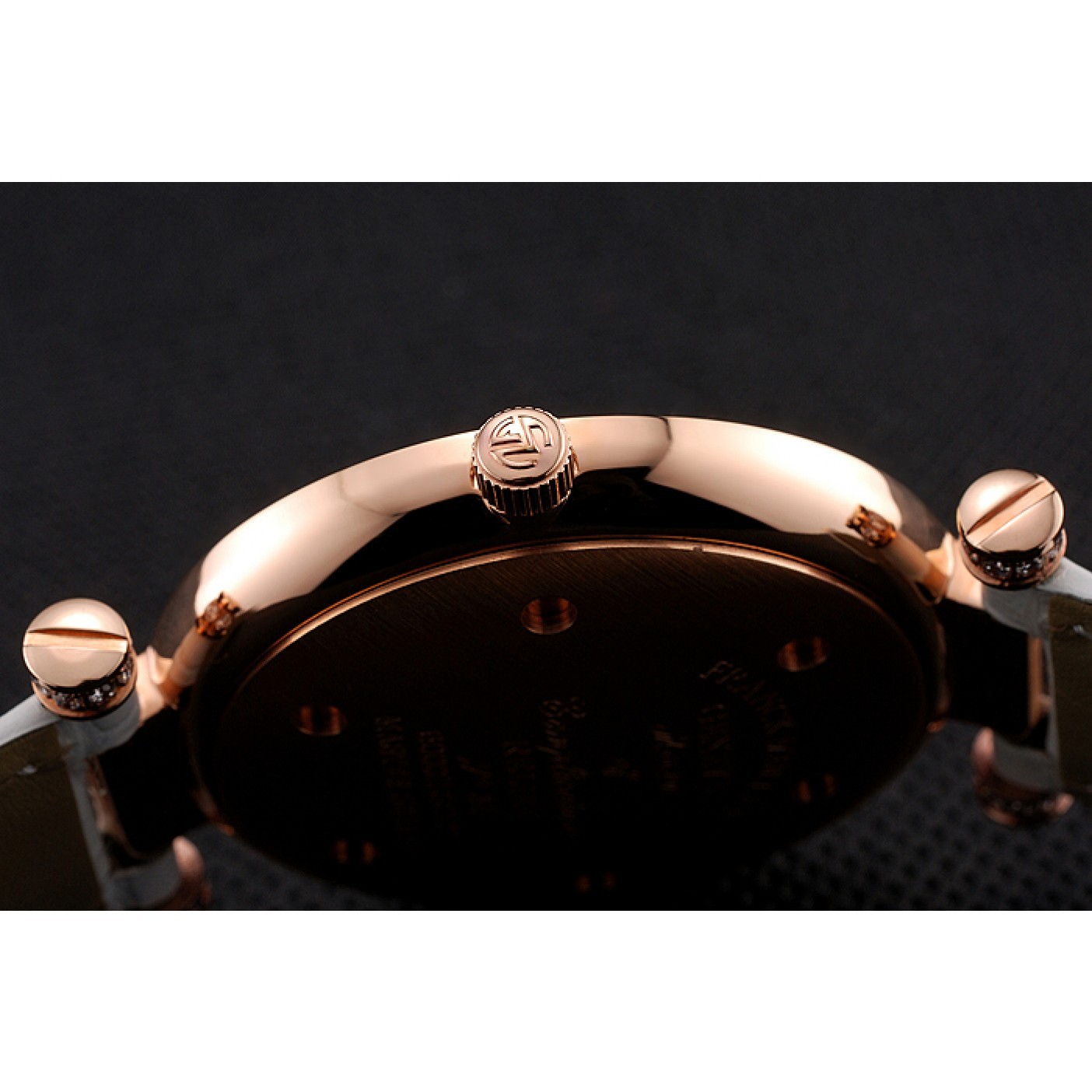 MiroTime Franck Muller Double Mistery 4 Saisons White Dial Rose Gold Case White Leather Strap