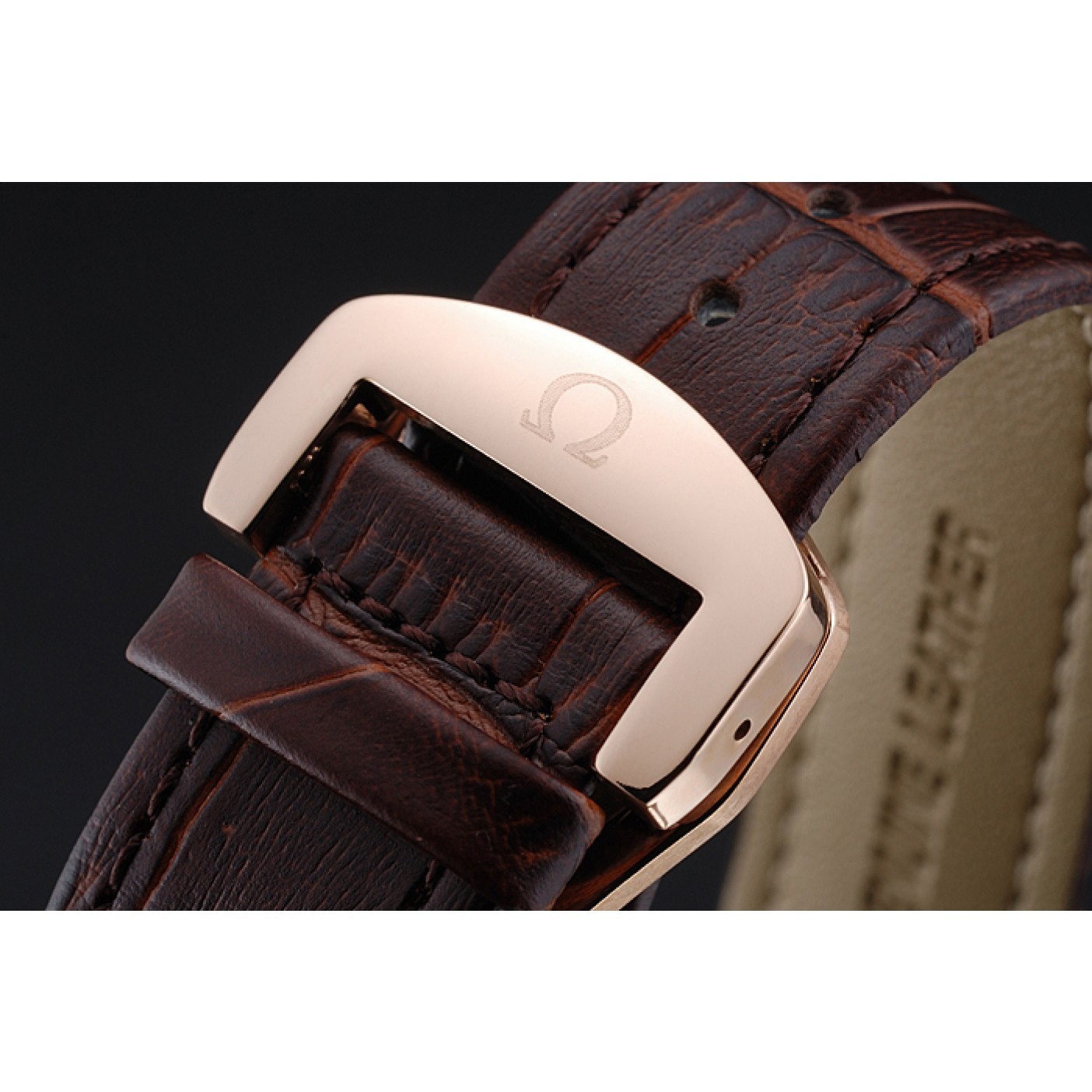 MiroTime Omega DeVille Brown Dial Gold Case Brown Leather Strap 622831