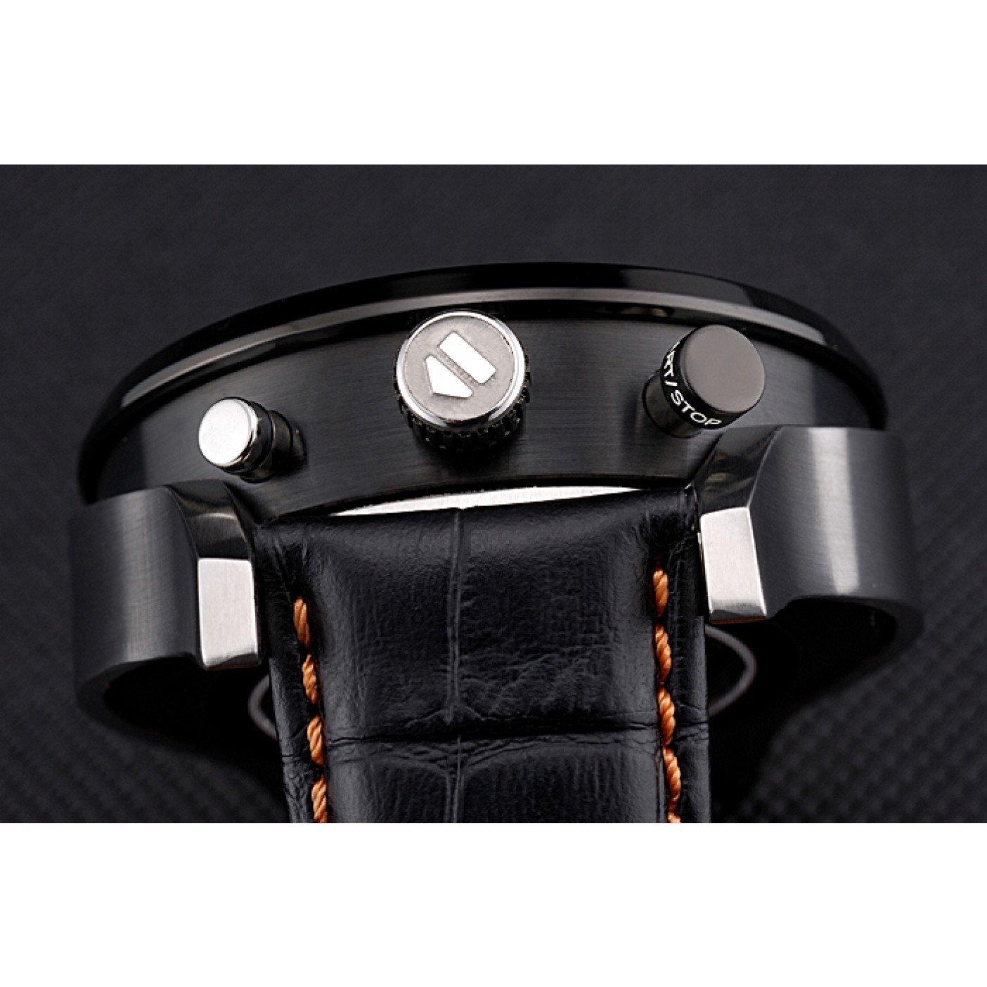 MiroTime Tag Heuer MikroTimer Black Dial Black Perforated Leather Strap 622072