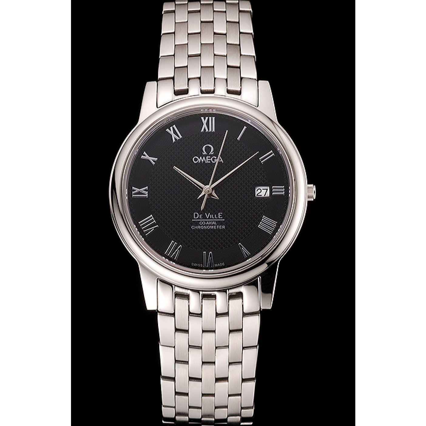 MiroTime Omega DeVille Stainless Steel Bracelet Black Dial 621685