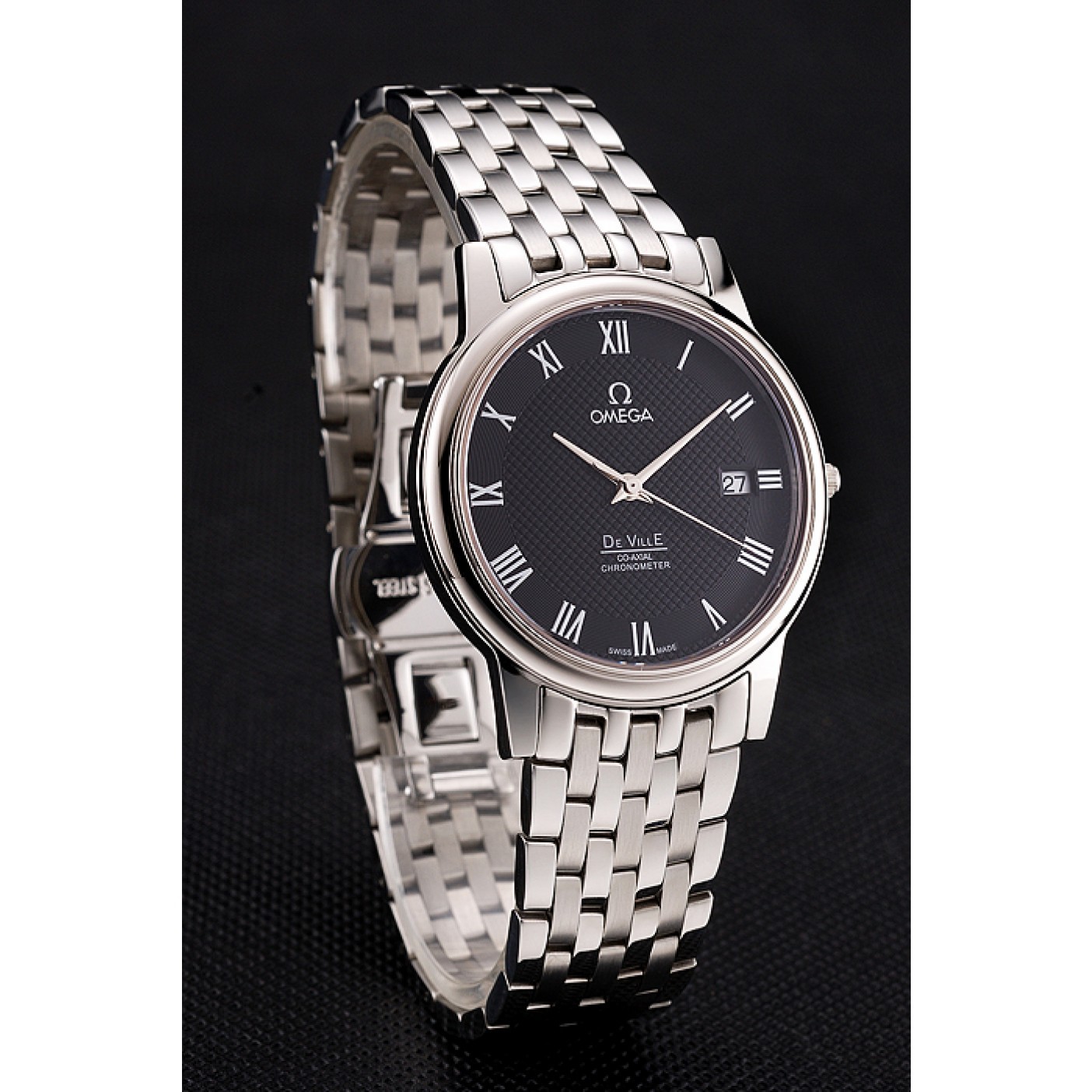 MiroTime Omega DeVille Stainless Steel Bracelet Black Dial 621685