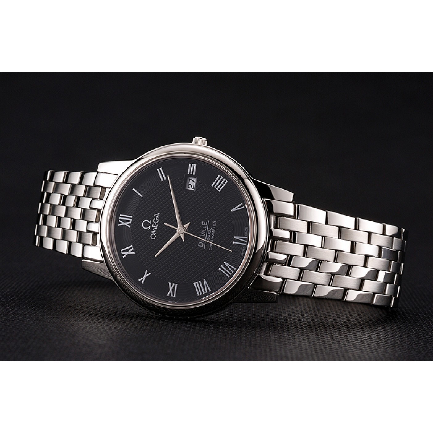 MiroTime Omega DeVille Stainless Steel Bracelet Black Dial 621685