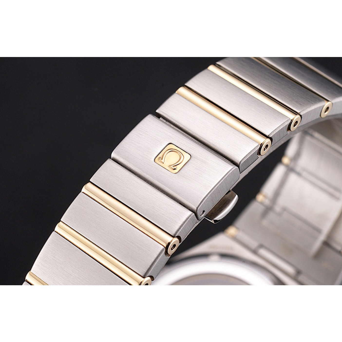 MiroTime Swiss Omega Constellation White Dial Stainless Steel Case Gold Bezel Two Tone Bracelet
