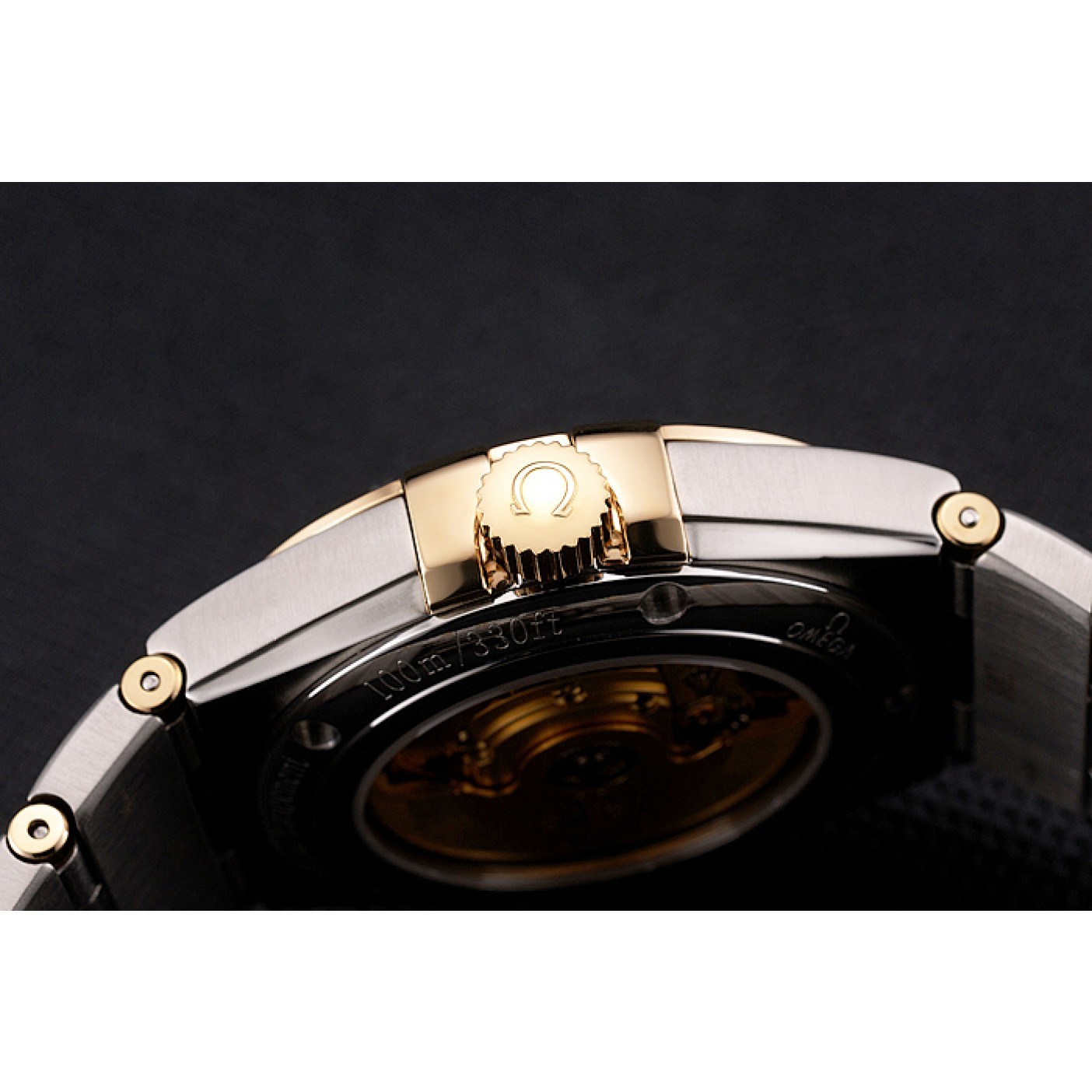 MiroTime Swiss Omega Constellation White Dial Stainless Steel Case Gold Bezel Two Tone Bracelet