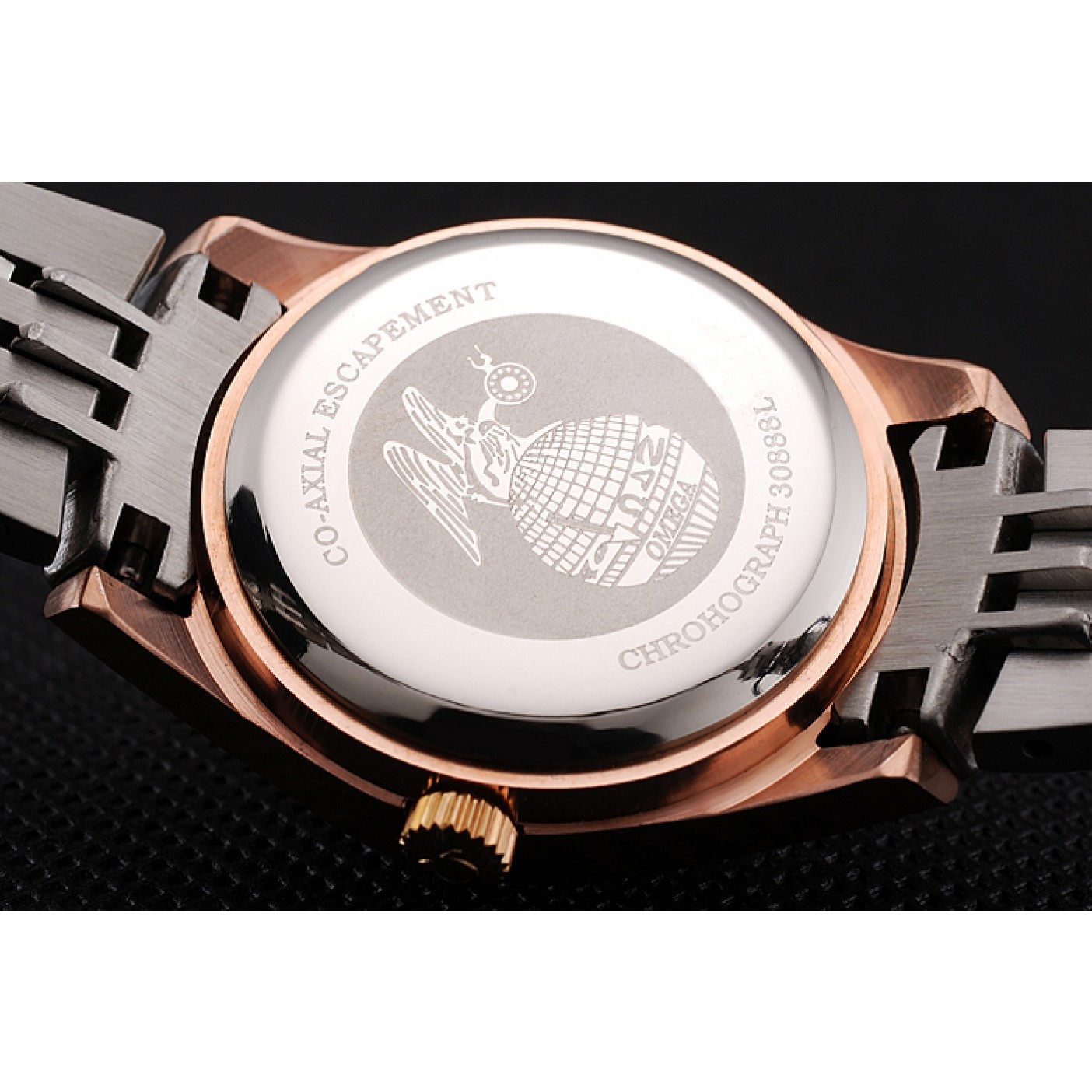 MiroTime Omega De Ville Ladies Blue Dial Rose Gold Case Two Tone Bracelet 1453784