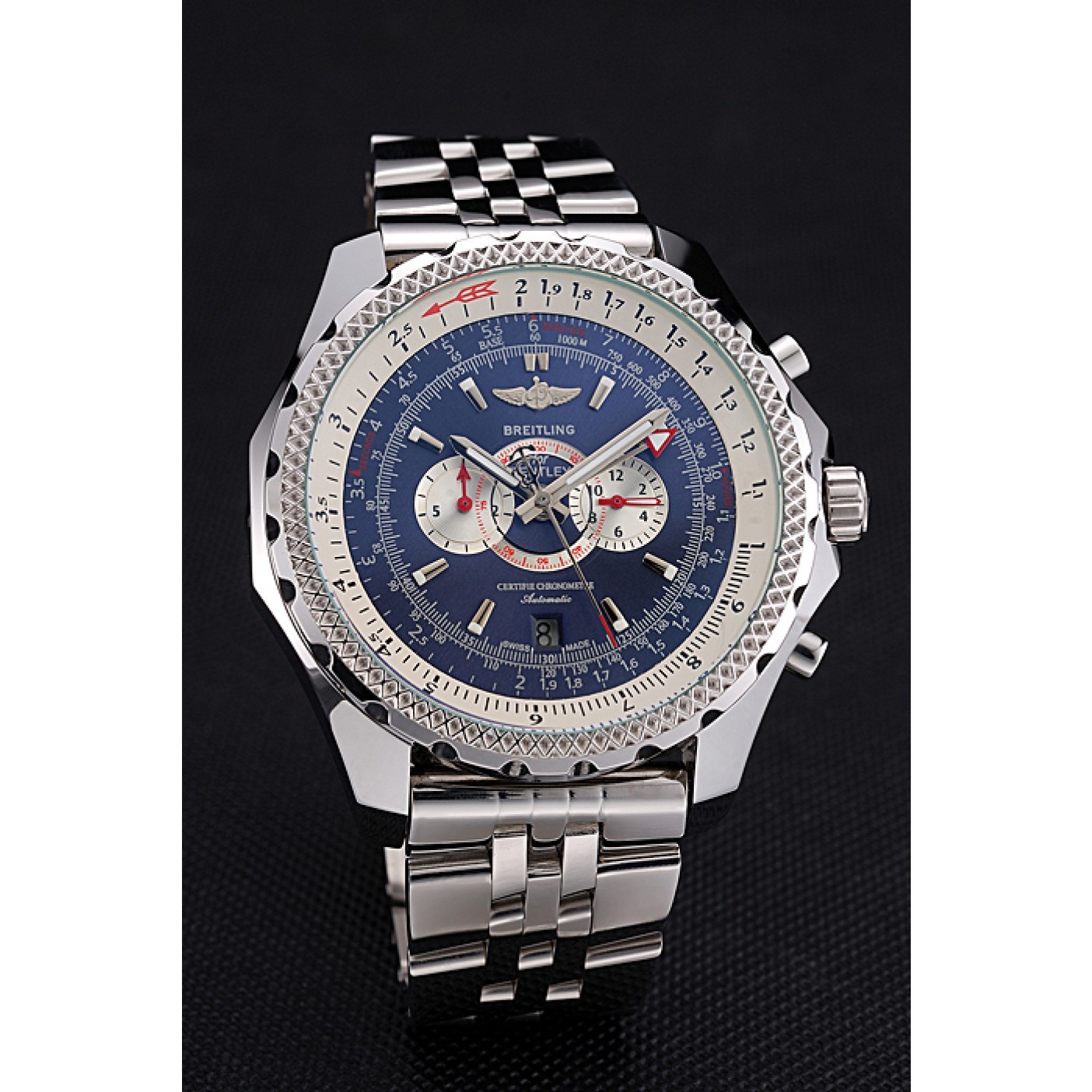 MiroTime Breitling Bentley Supersports Blue Dial Stainless Steel Case And Bracelet 622221