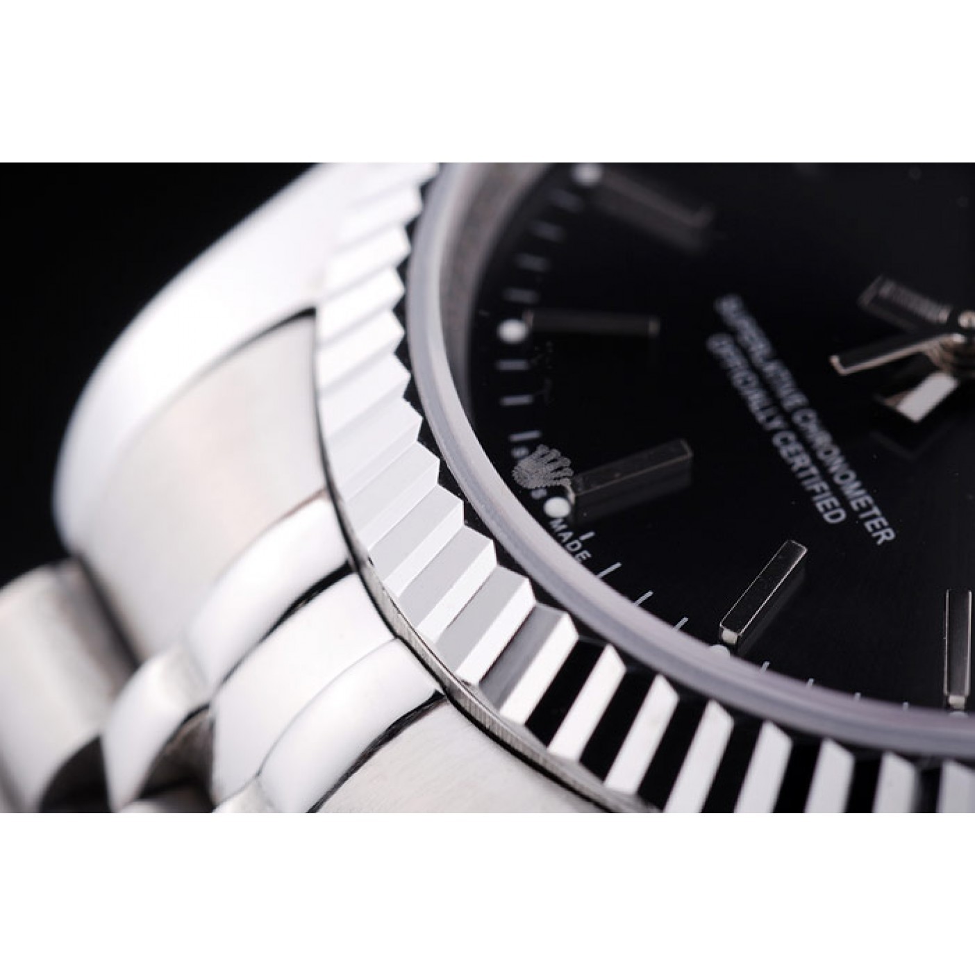 MiroTime Rolex Datejust Black Dial Diamonds Ribbed Bezel 7456