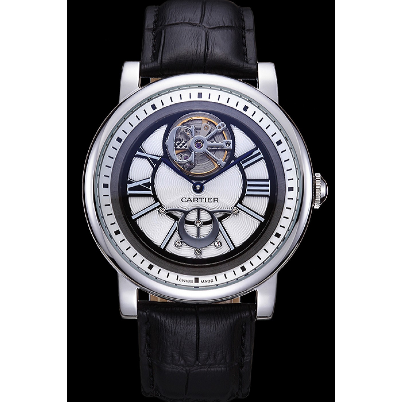 MiroTime Cartier Rotonde Flying Tourbillon White Dial 621945