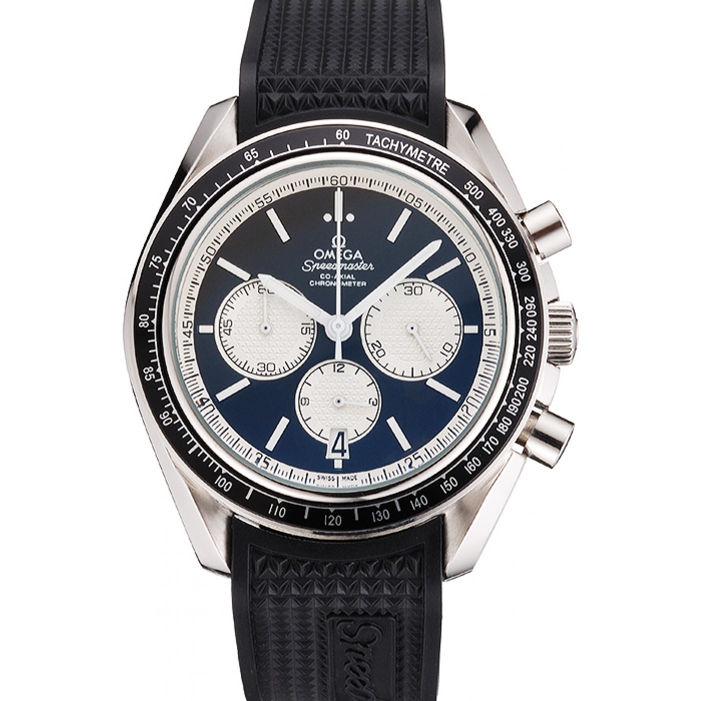 MiroTime Omega Speedmaster Black Rubber Strap Black Dial 622041