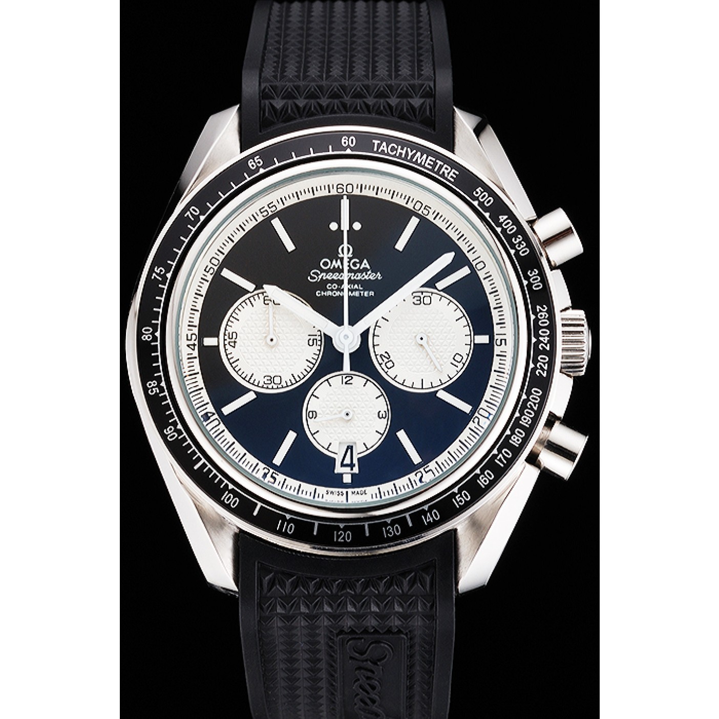 MiroTime Omega Speedmaster Black Rubber Strap Black Dial 622041