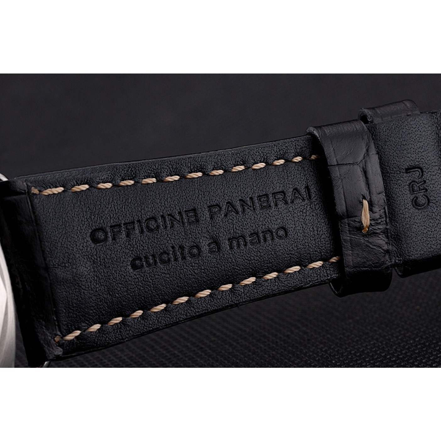 MiroTime Swiss Panerai Radiomir 3 Days Acciaio "Firenze" Black Dial Stainless Steel Case Black Leather Strap
