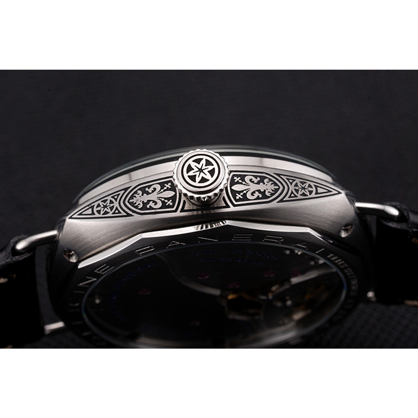 MiroTime Swiss Panerai Radiomir 3 Days Acciaio "Firenze" Black Dial Stainless Steel Case Black Leather Strap