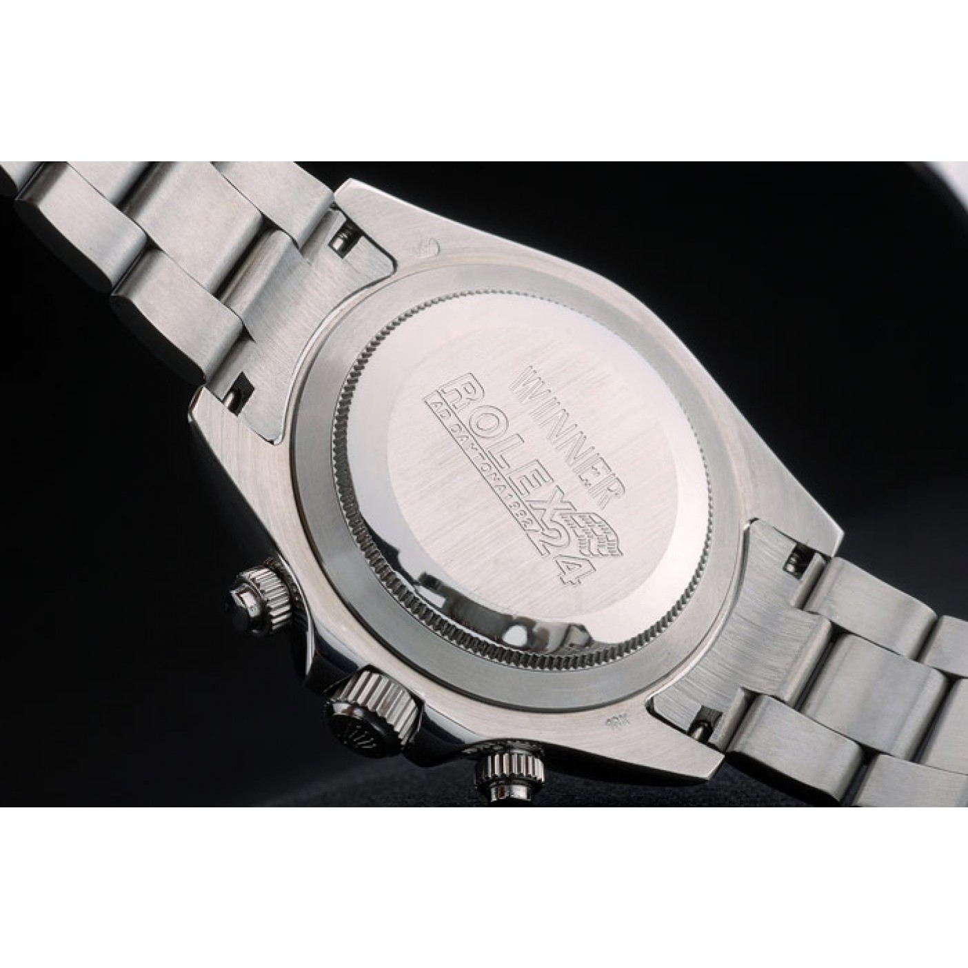 MiroTime Rolex Daytona Black Ceramic Tachymeter Stainless Steep Strap White Dial 80249