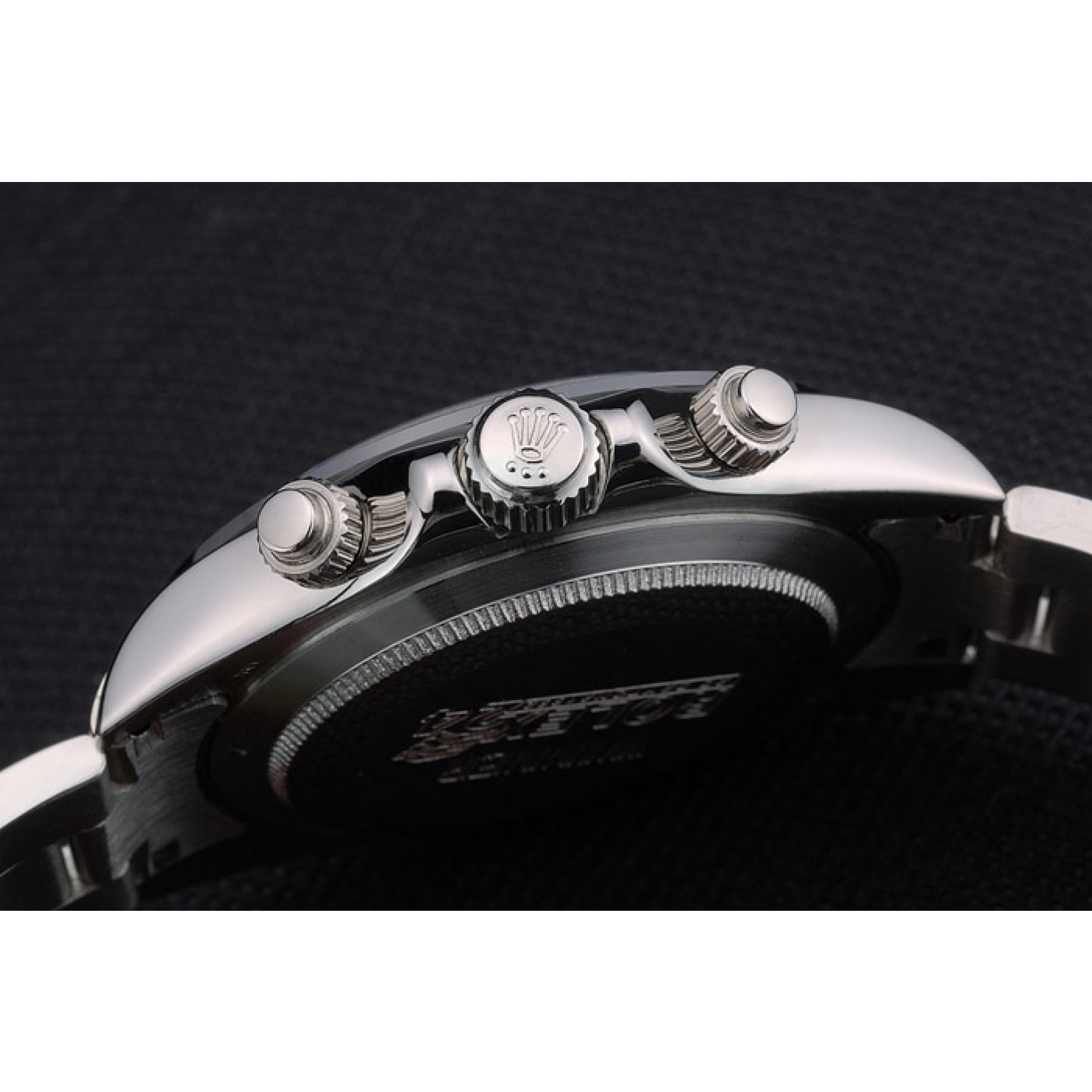 MiroTime Rolex Daytona Black Ceramic Tachymeter Stainless Steep Strap White Dial 80249