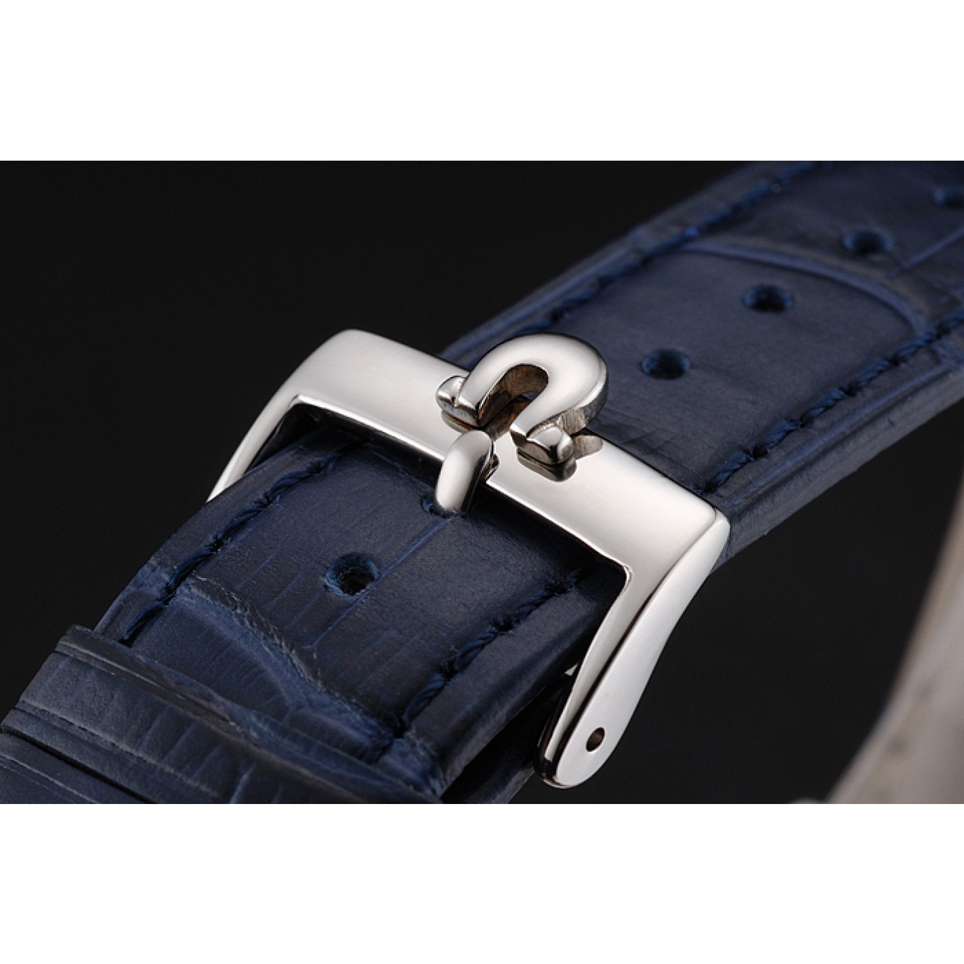MiroTime Omega Seamaster Vintage Chronograph White Dial Blue Hour Marks Stainless Steel Case Blue Leather Strap