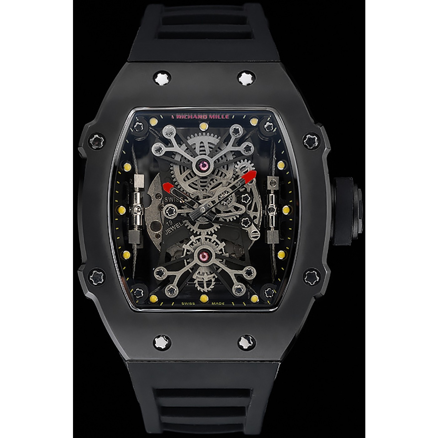 MiroTime Richard Mille Tourbillion Rafael Nadal RM 27-01 Black Case Black Rubber Bracelet 1454253