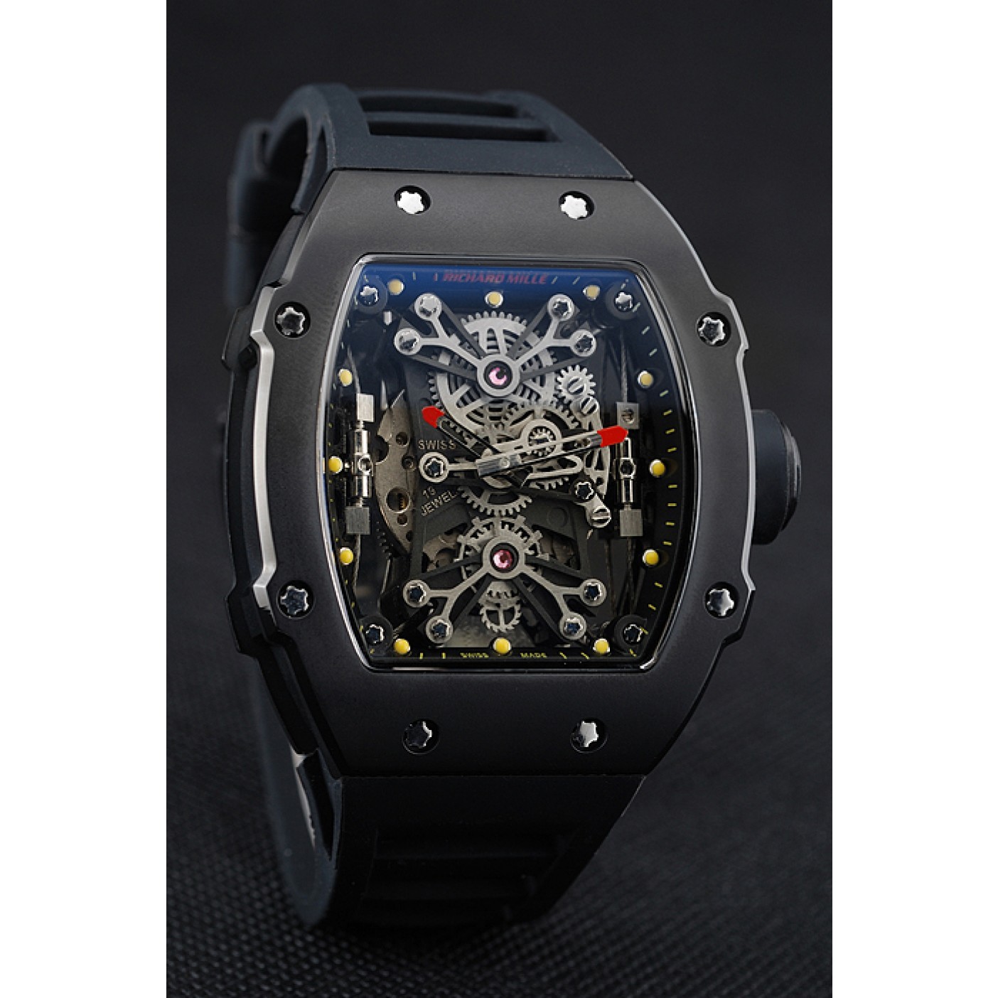 MiroTime Richard Mille Tourbillion Rafael Nadal RM 27-01 Black Case Black Rubber Bracelet 1454253