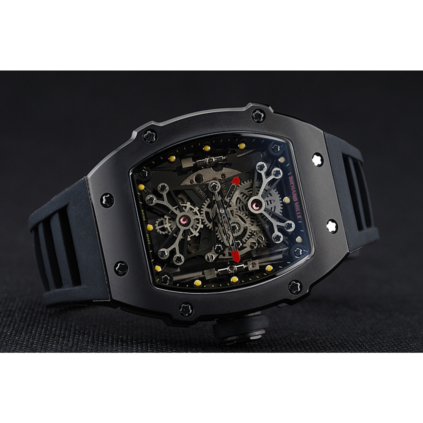 MiroTime Richard Mille Tourbillion Rafael Nadal RM 27-01 Black Case Black Rubber Bracelet 1454253