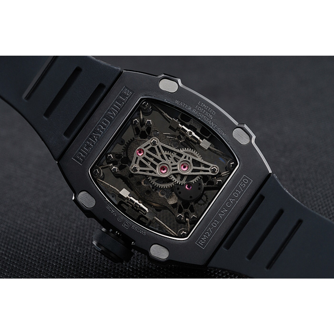 MiroTime Richard Mille Tourbillion Rafael Nadal RM 27-01 Black Case Black Rubber Bracelet 1454253