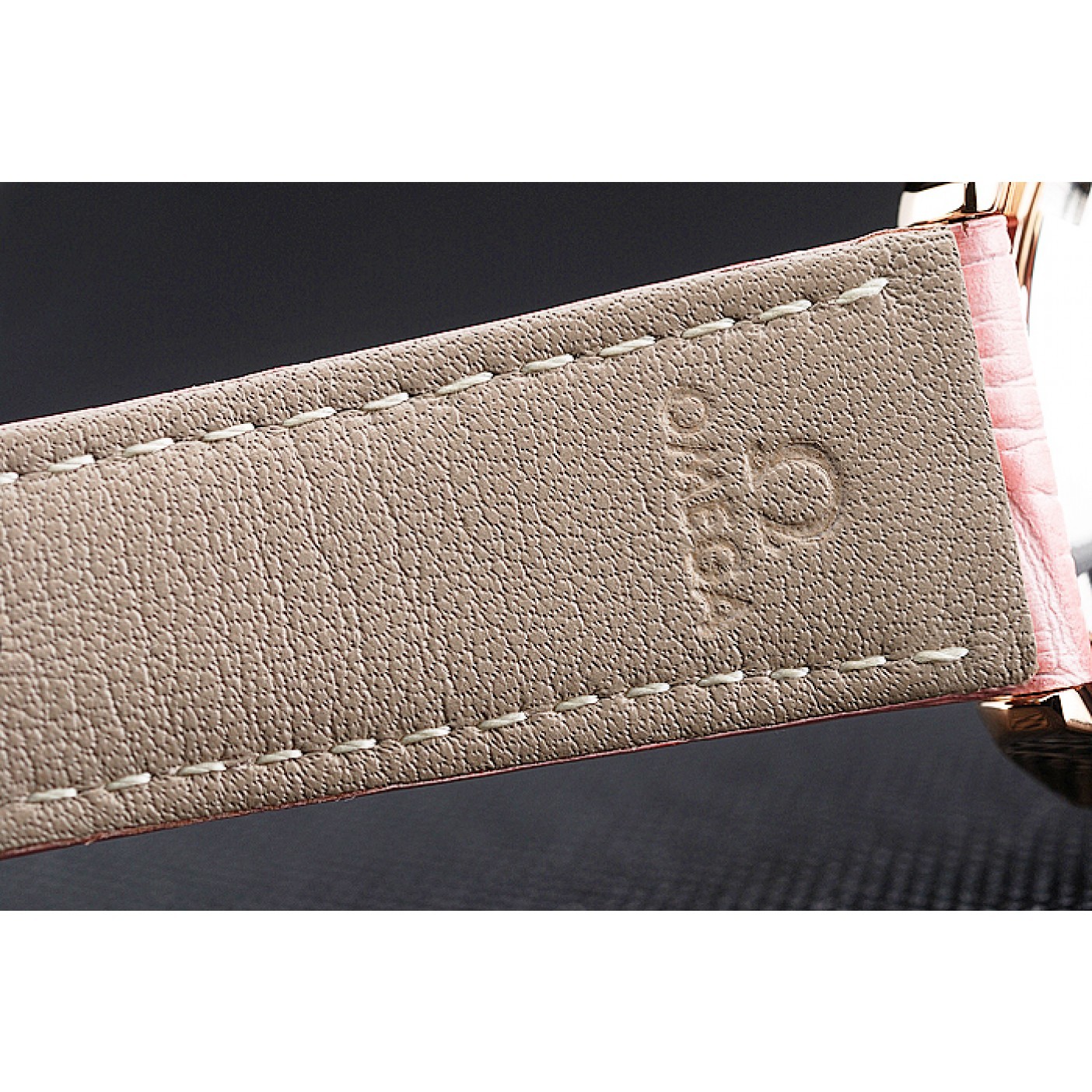 MiroTime Omega DeVille Prestige Pink Dial Gold Diamond Case Pink Leather Bracelet 1454126