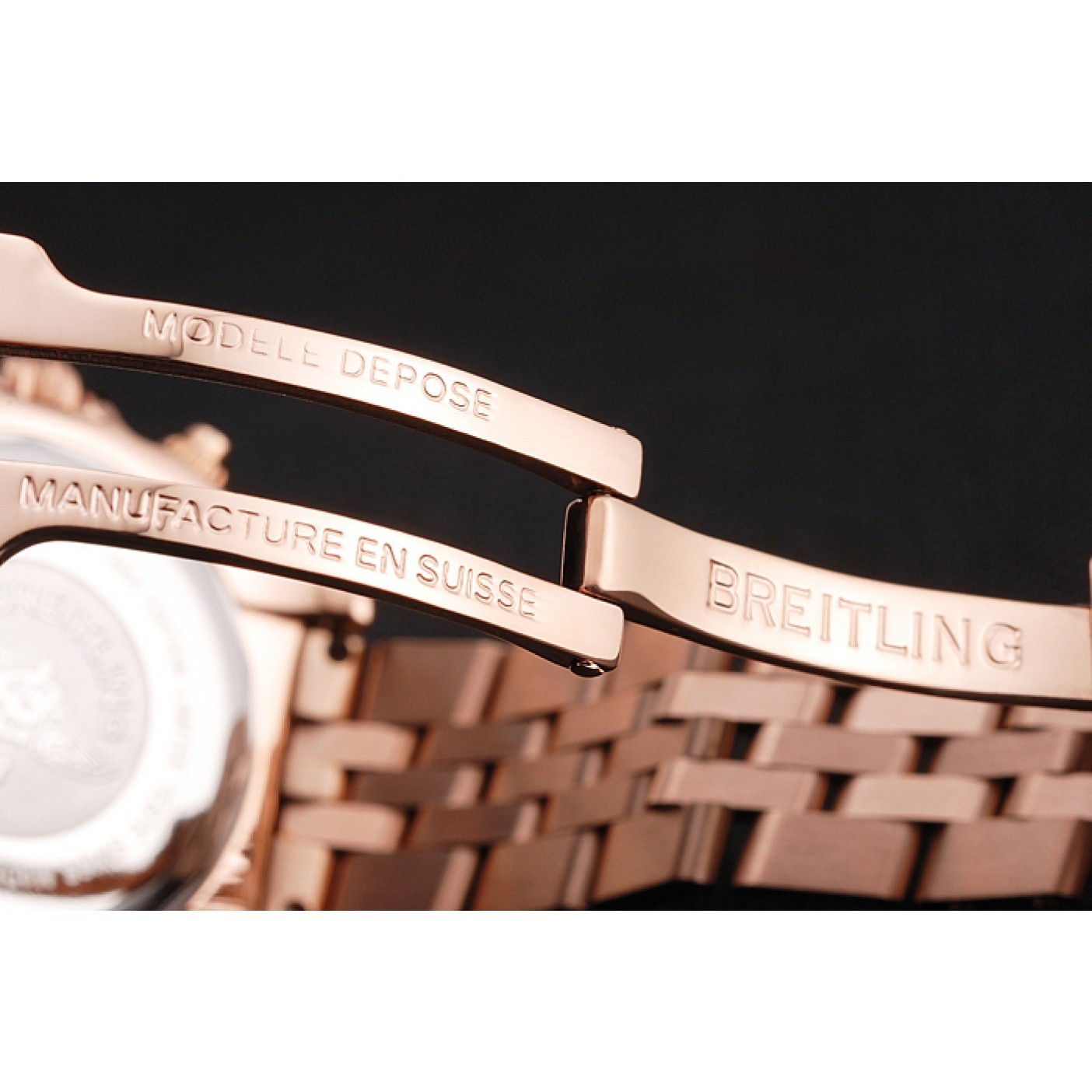 MiroTime Breitling Chronomat Quartz Pearl Dial Rose Gold Case And Bracelet