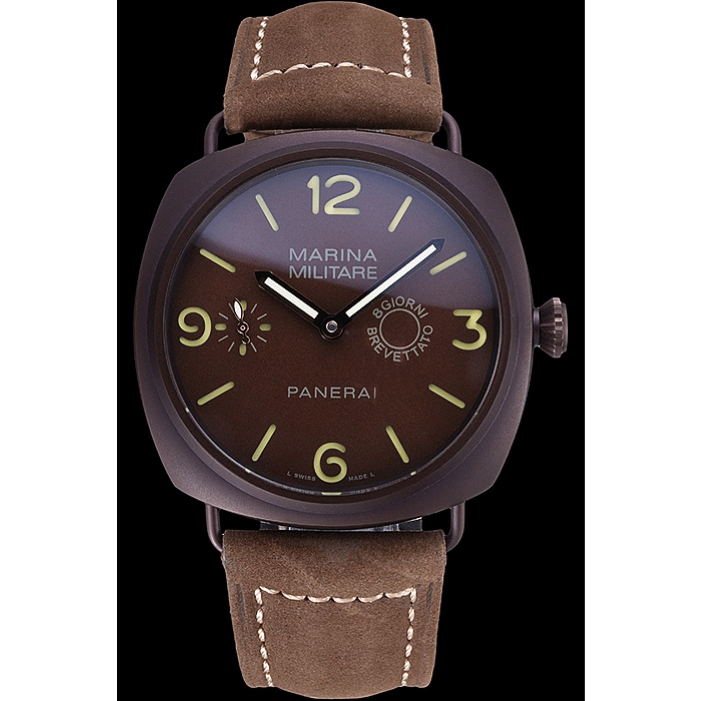 MiroTime Panerai Luminor Marina Militare Purple Stainless Steel Bezel Khaki Bracelet 622320