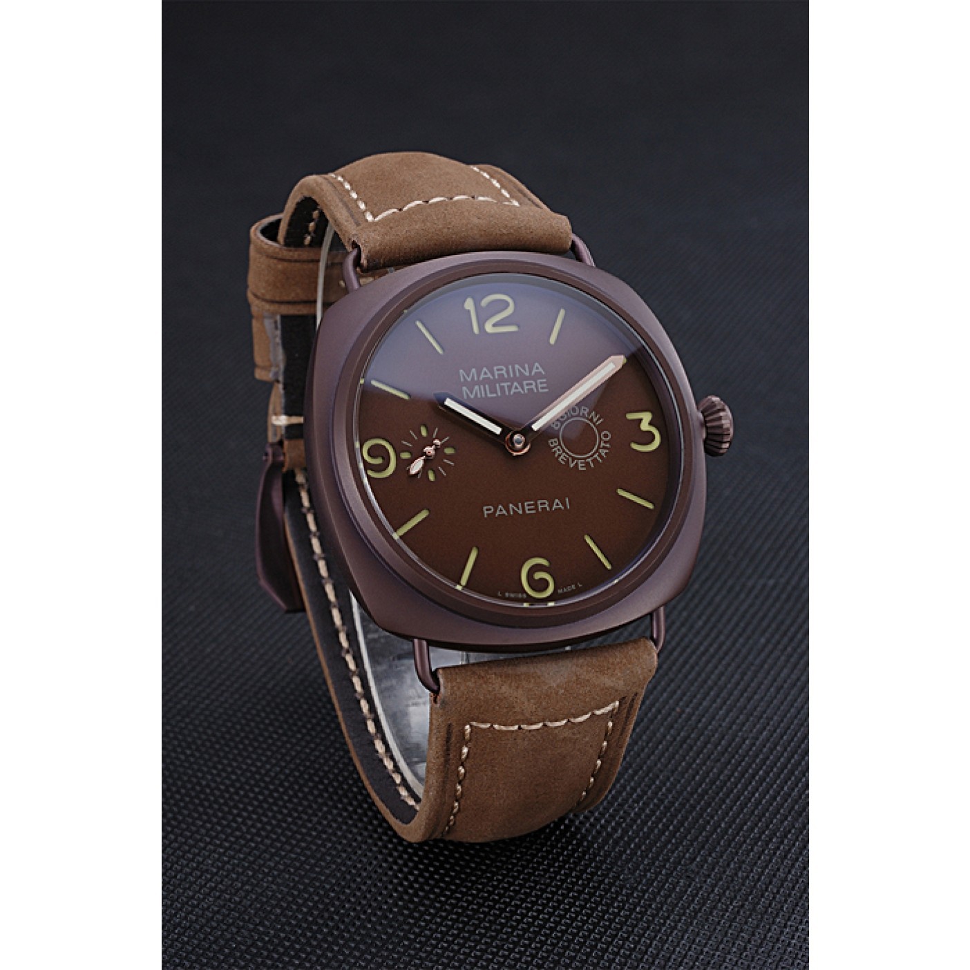 MiroTime Panerai Luminor Marina Militare Purple Stainless Steel Bezel Khaki Bracelet 622320