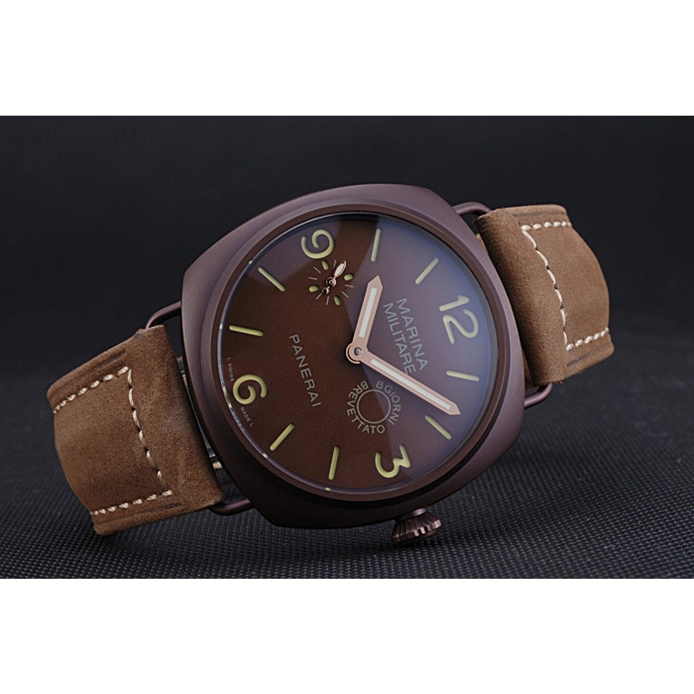 MiroTime Panerai Luminor Marina Militare Purple Stainless Steel Bezel Khaki Bracelet 622320