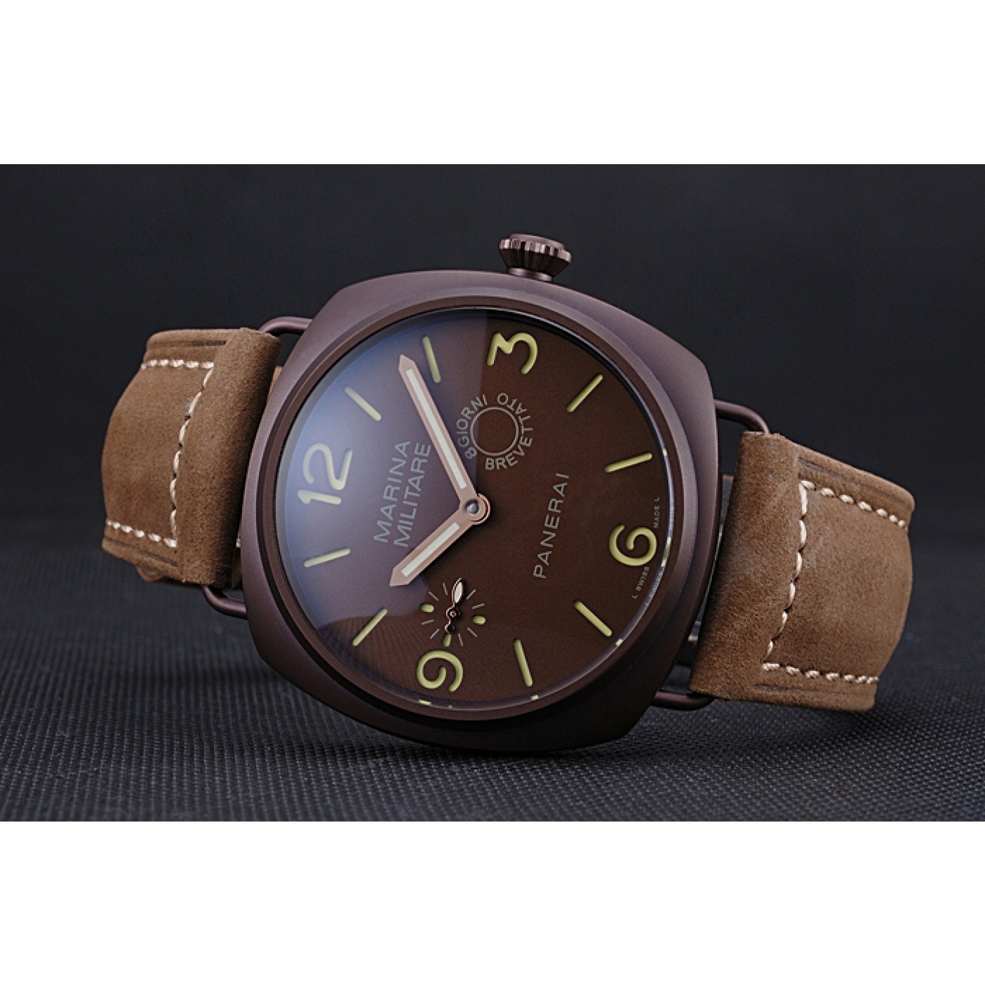MiroTime Panerai Luminor Marina Militare Purple Stainless Steel Bezel Khaki Bracelet 622320