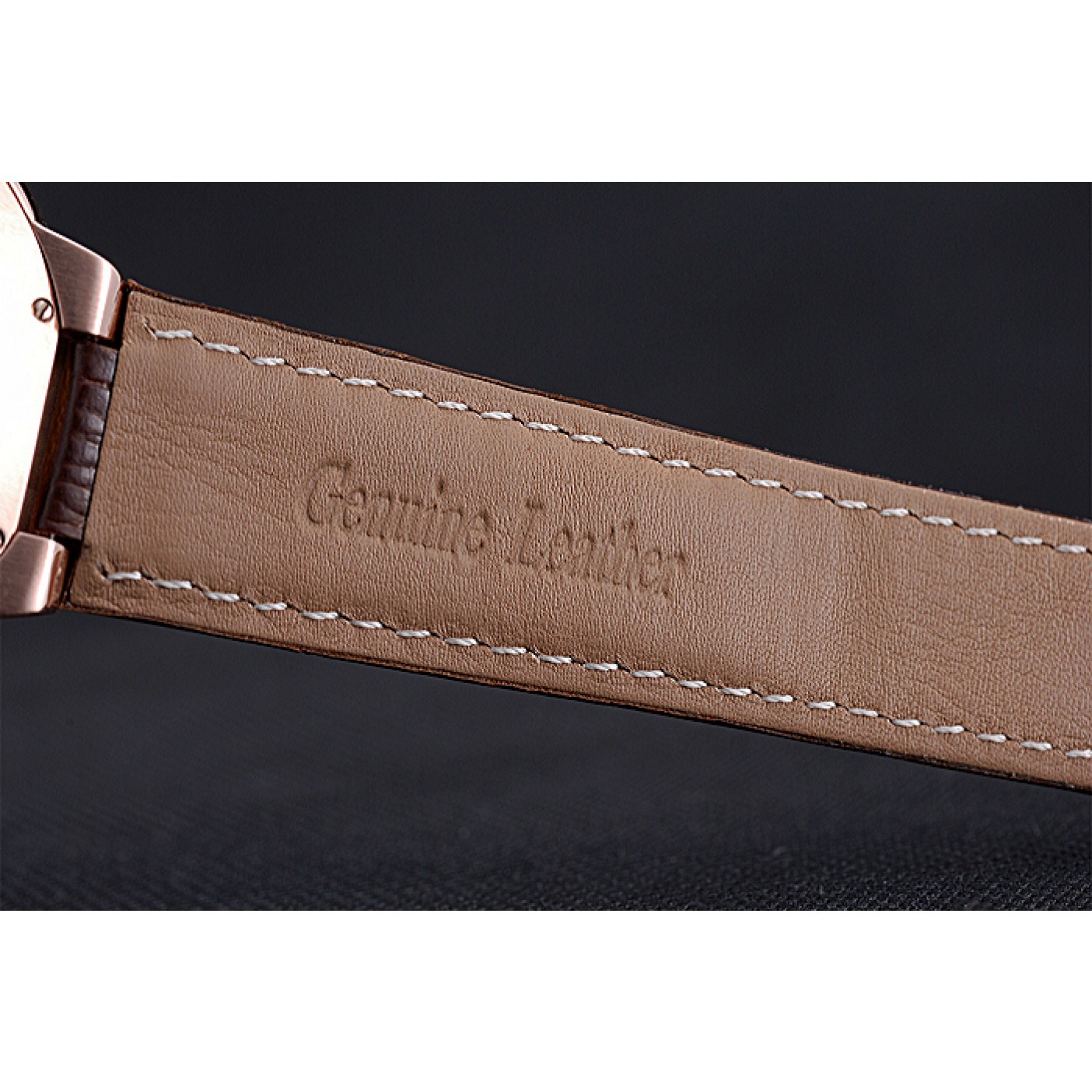 MiroTime Swiss Cartier Ballon Bleu Brown Leather Bracelet 622064