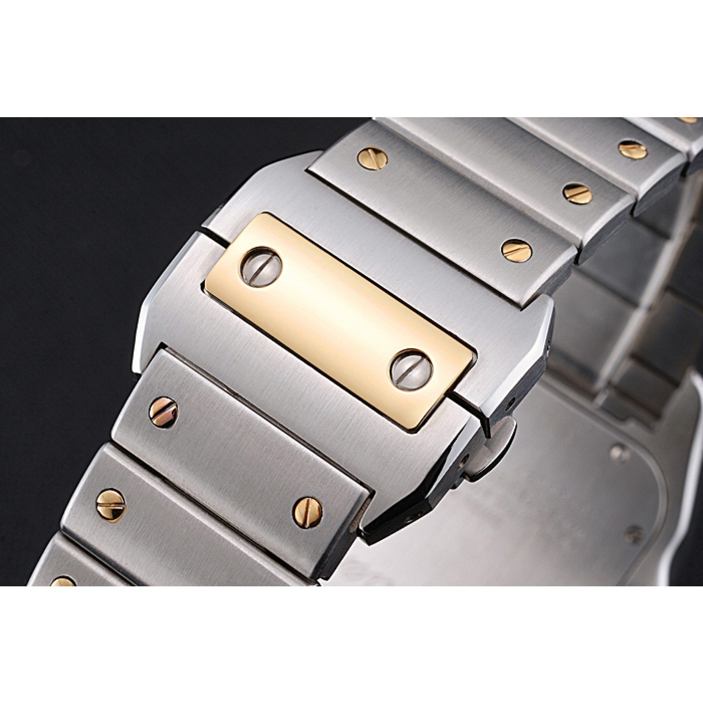 MiroTime Swiss Cartier Santos De Cartier Galbee Yellow Gold and Steel Case Steel Bracelet 622643
